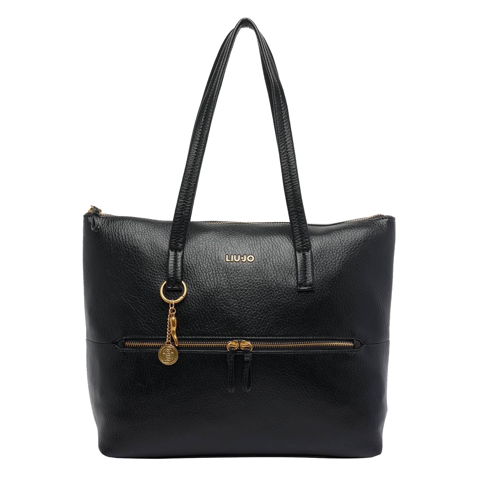 Liu •jo Zip-fastening Logo Shoulder Bag In Black