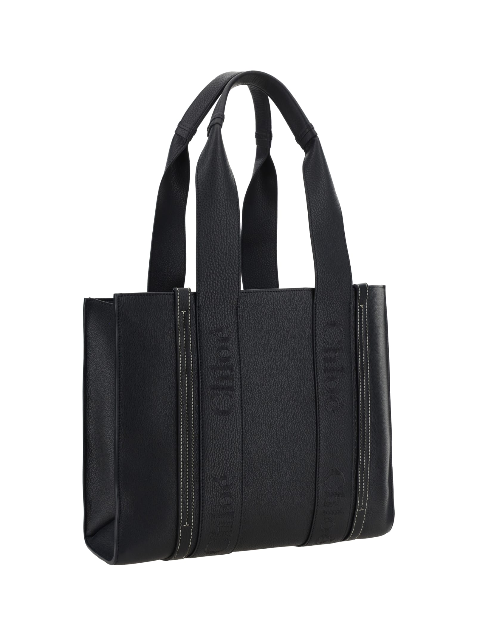 Shop Chloé Woody Handbag In Black
