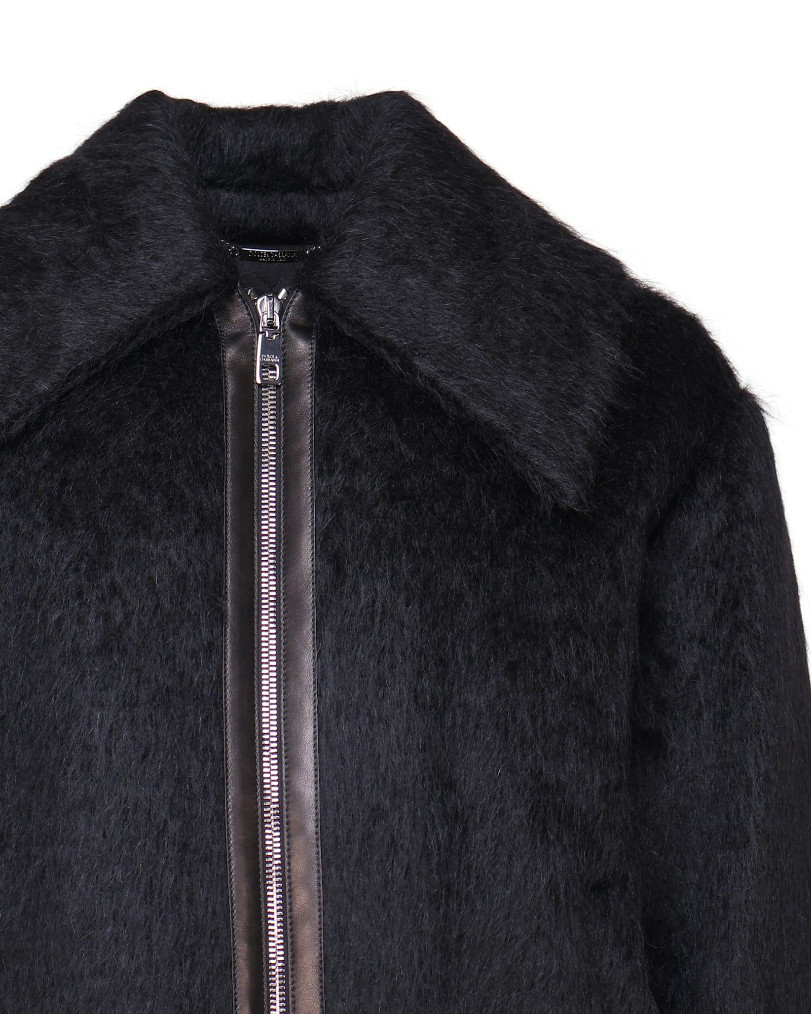 Shop Dolce & Gabbana Virgin Wool And Mohair Bomber Jacket In Black