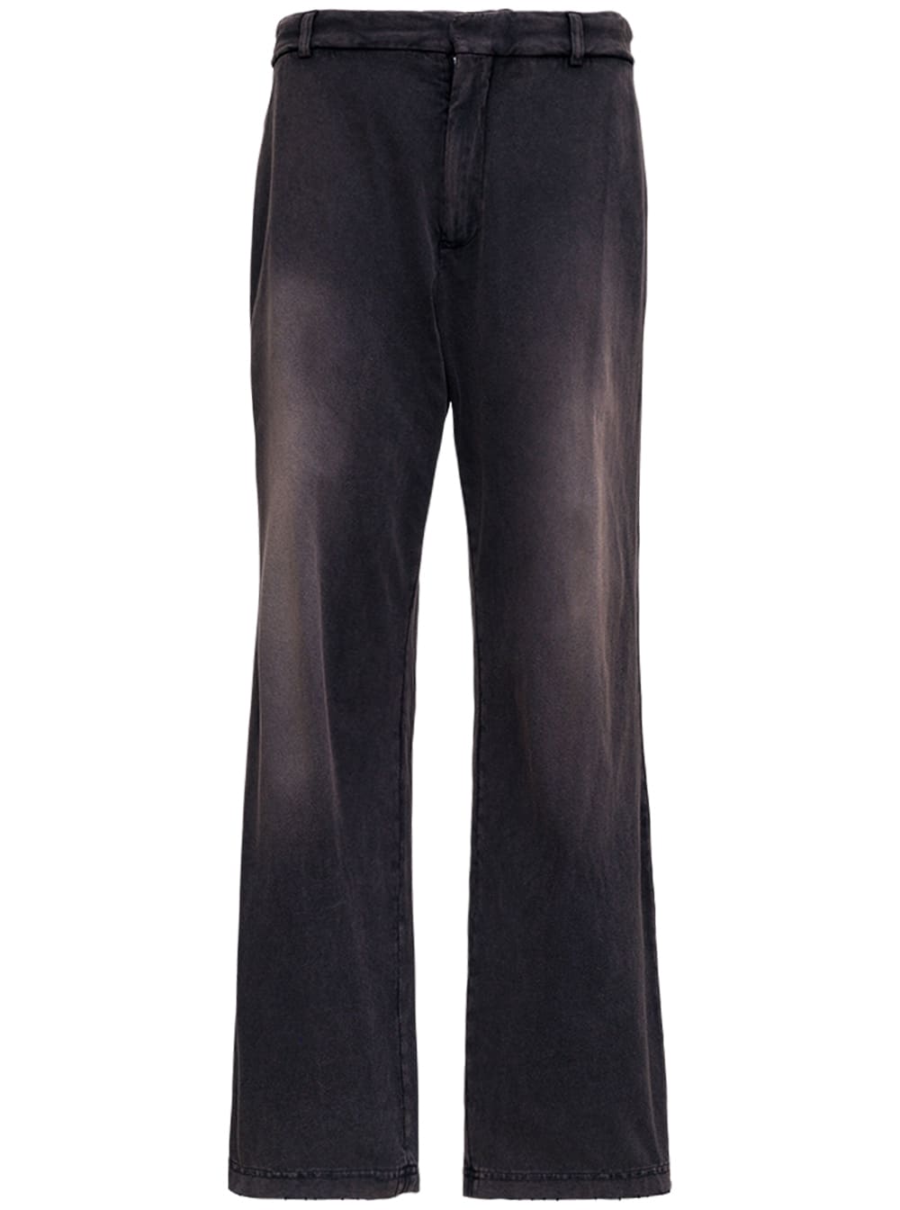Balenciaga Slim Trousers In Black Washed Cotton