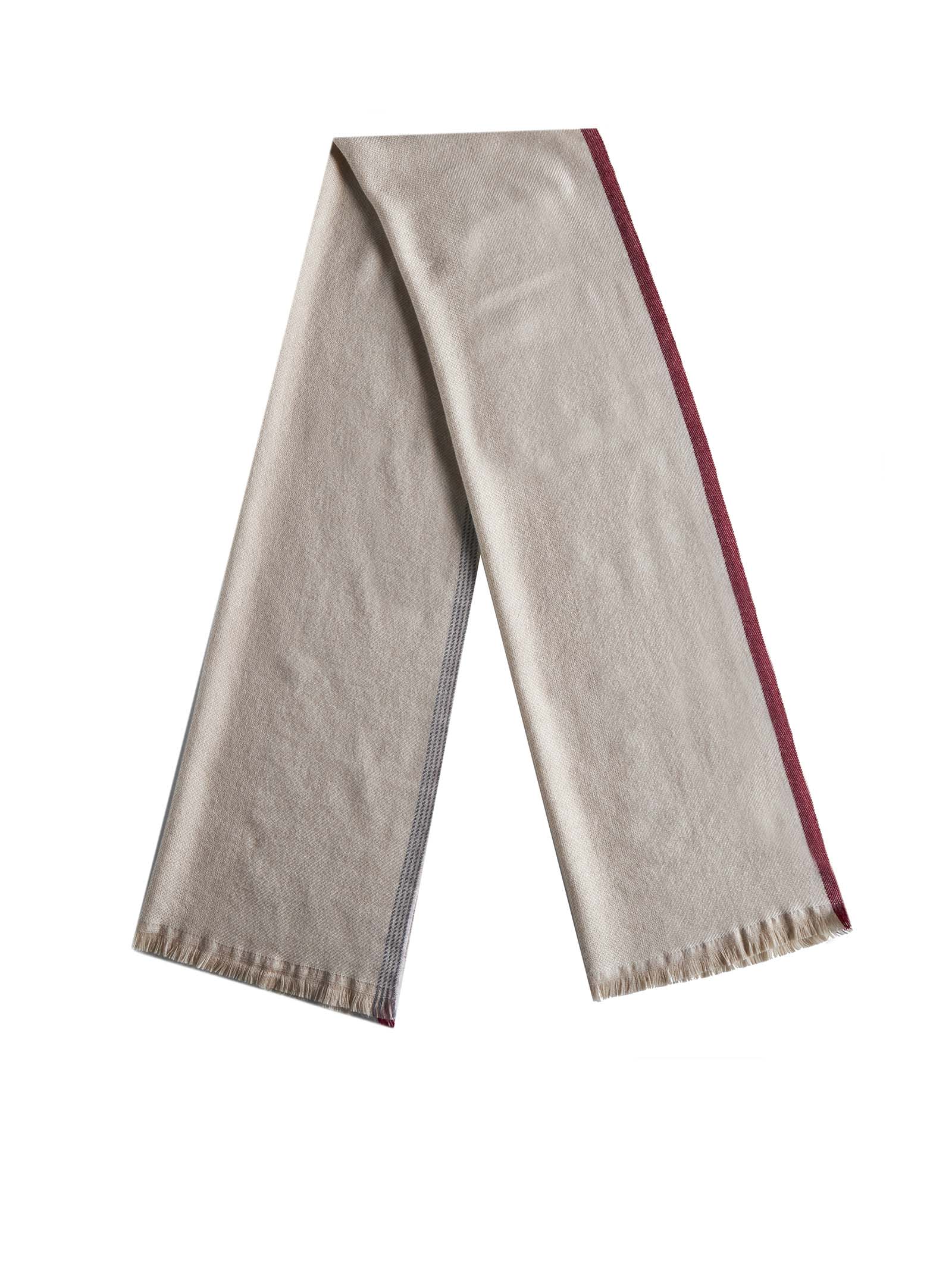 Shop Brunello Cucinelli Scarf In Sabbia Falò Grigio Scuro