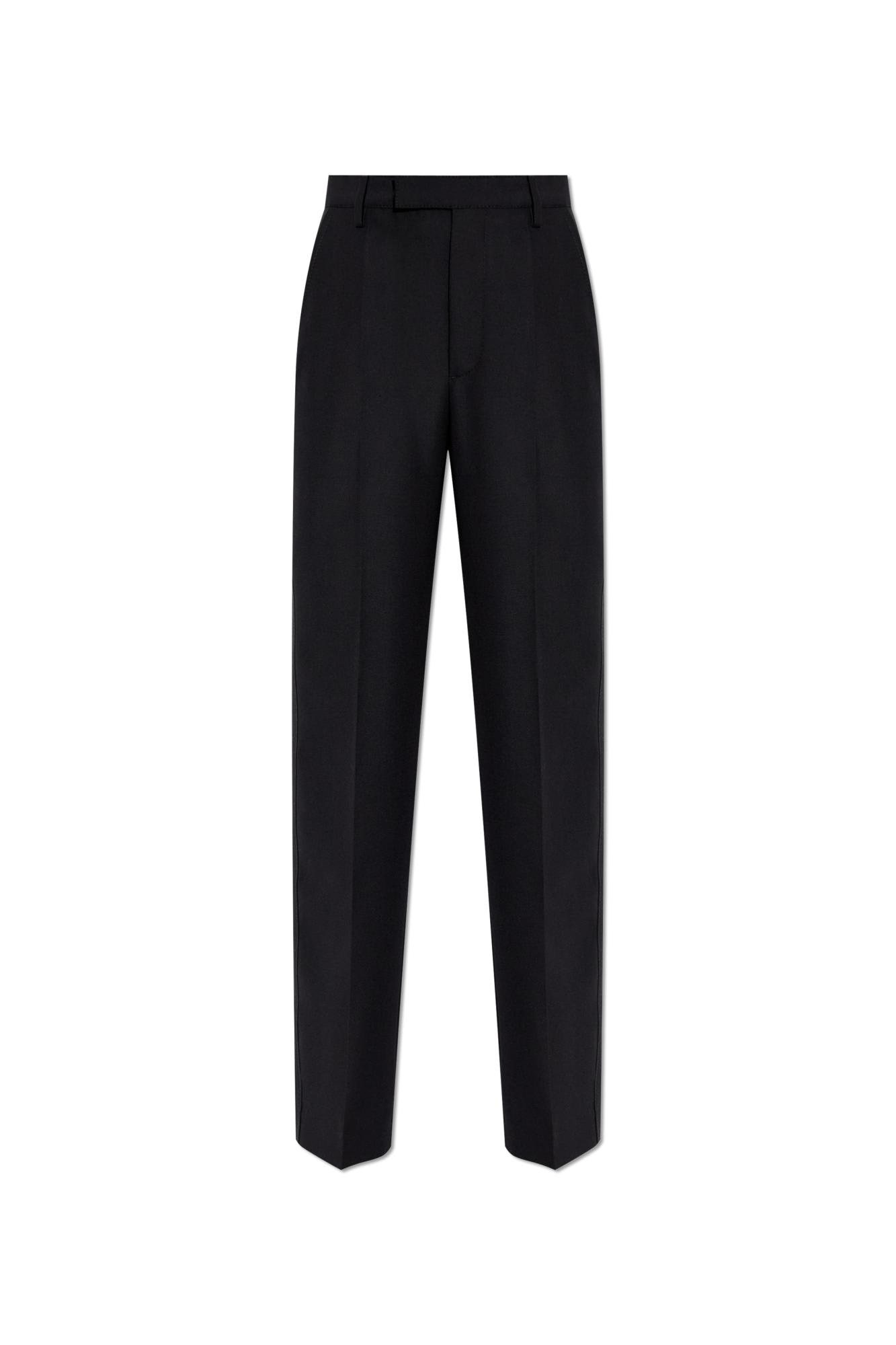 Mm6 Maison Margiela Creased Trousers In Black