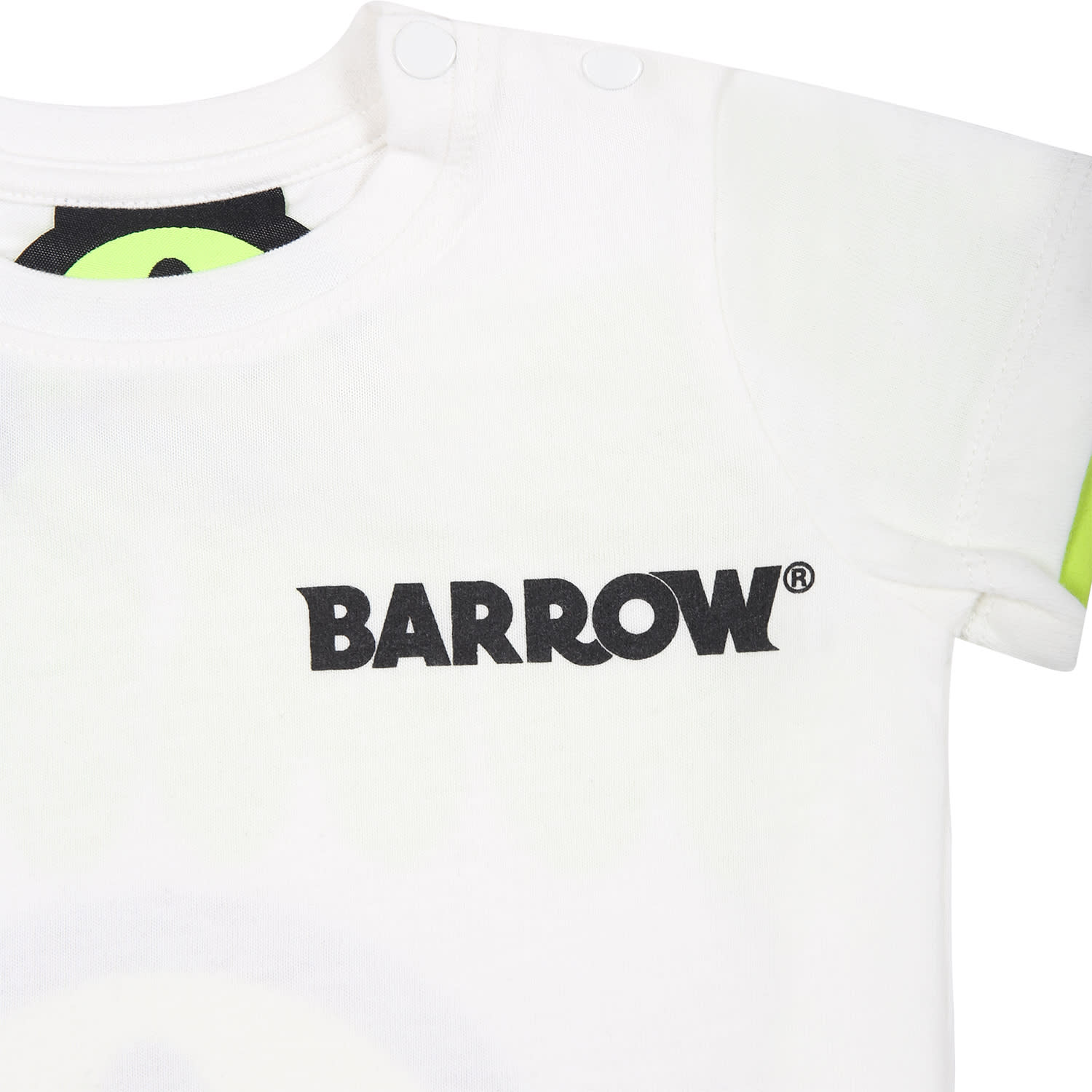 Shop Barrow White Baby T-shirt With Smiley Face In Off White