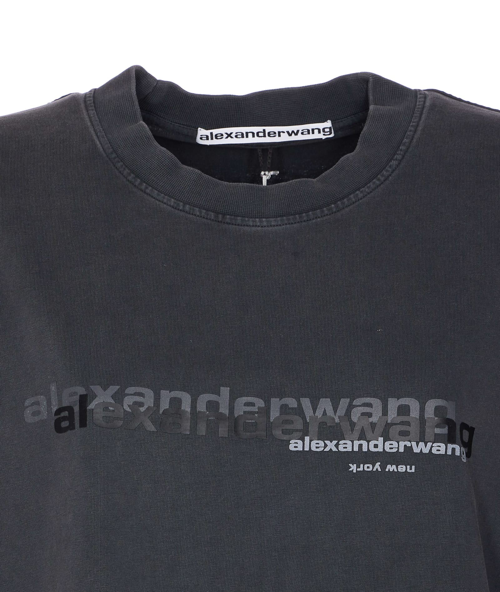 Alexander Wang Logo Oversize T-shirt In Gray
