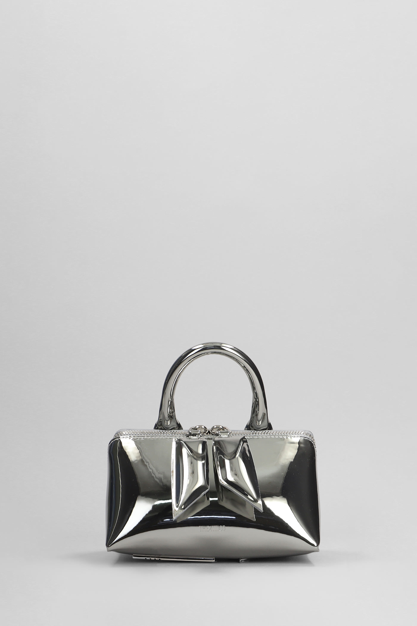 Shop Attico Friday Shoulder Bag In Silver Polyuretan