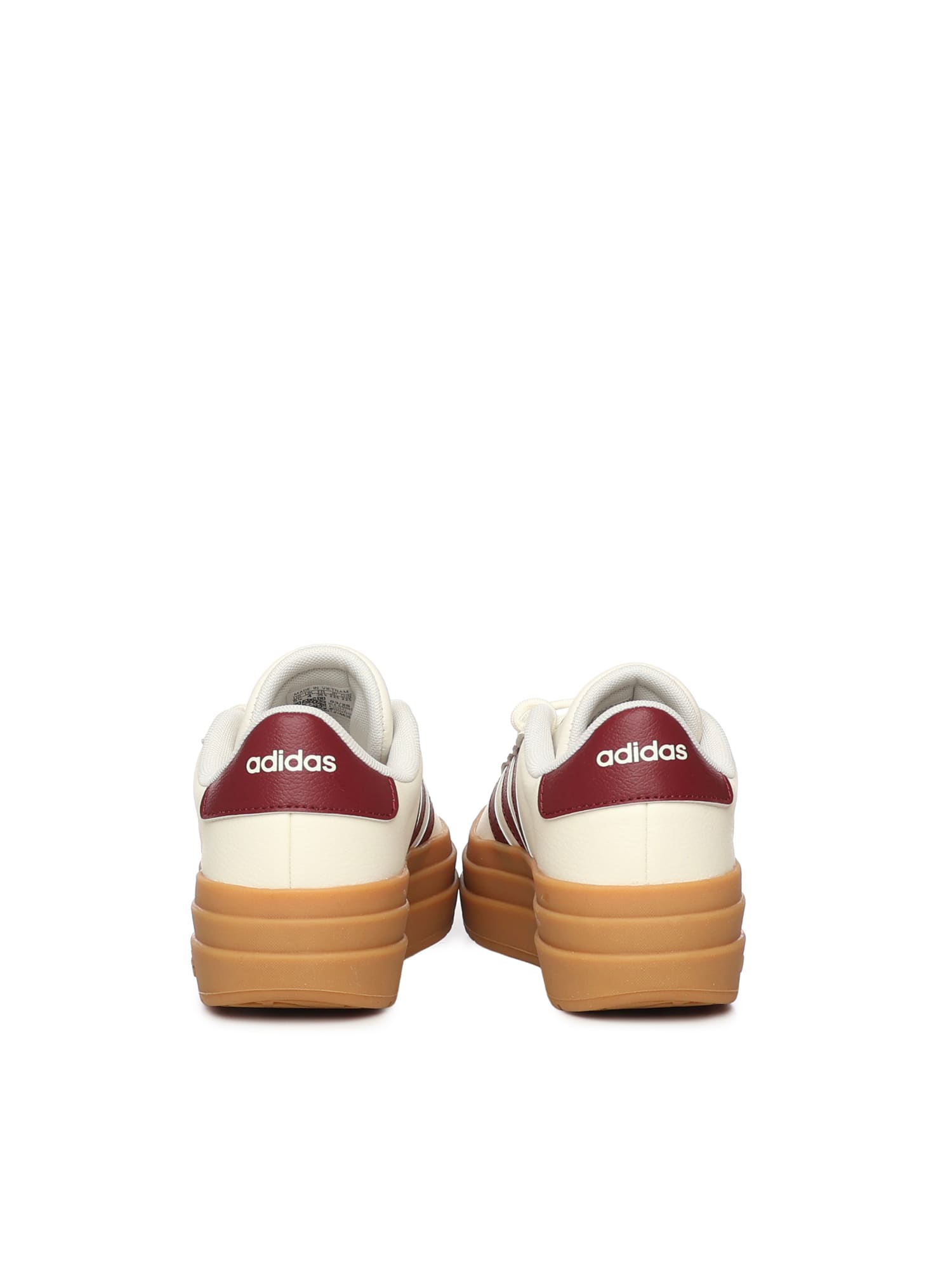 Adidas Originals Women's Vl Court Bold Sneaker In White/burg, Women's At Urban Outfitters In White