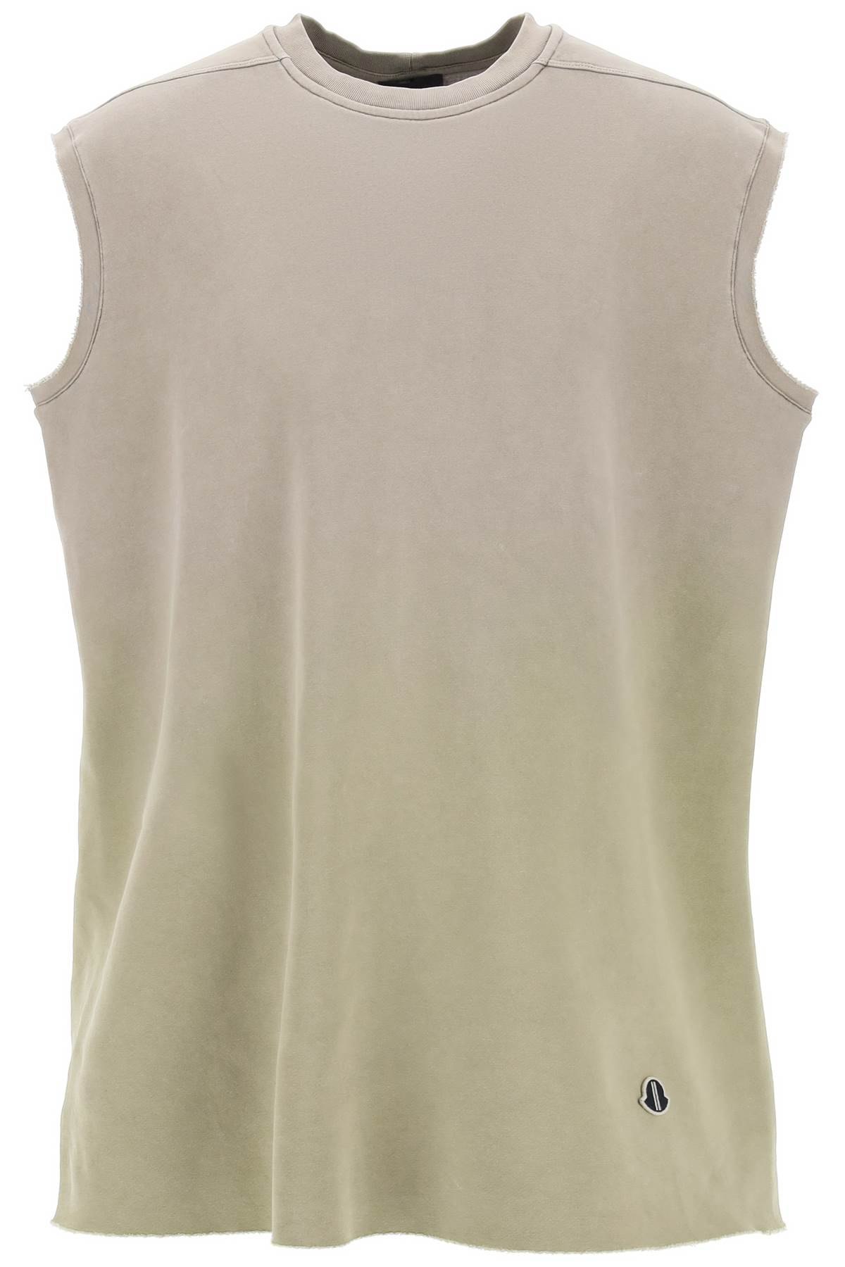 Shop Moncler Genius Tarp Sleeveless Fleece T-shirt In Neutrals/green