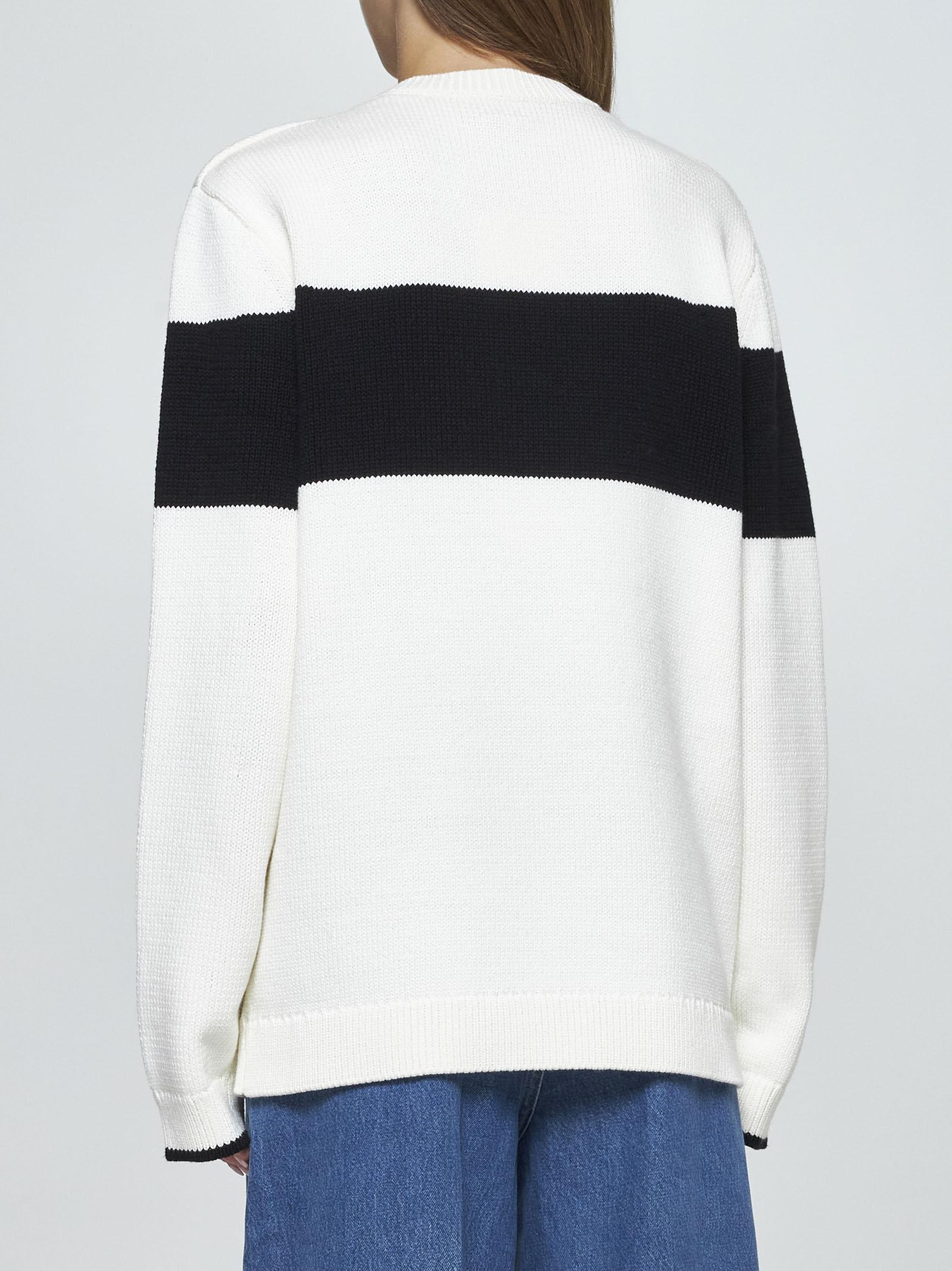 Shop Totême Cotton-blend Sweater In Bianco