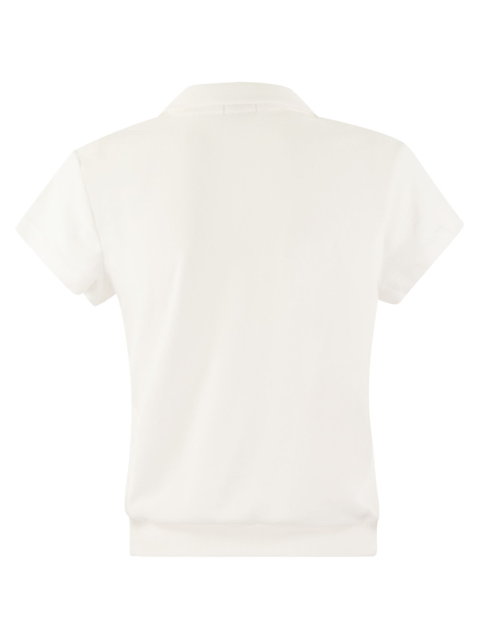 Shop Polo Ralph Lauren Tight Terry Polo Shirt In White