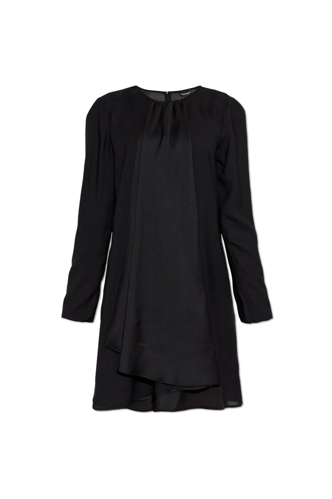 Shop Emporio Armani Long Sleeve Dress In Black