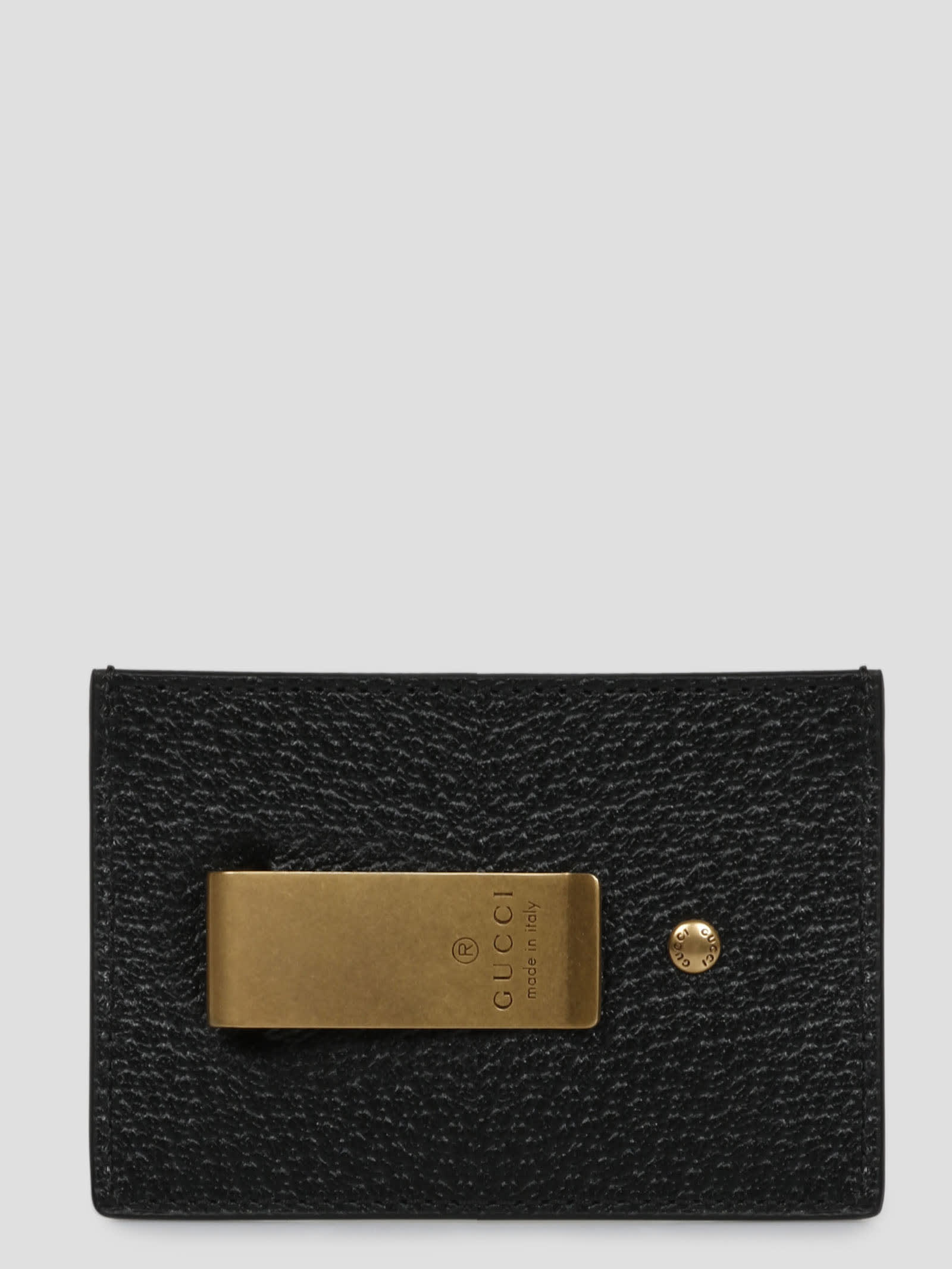 Gucci Gg Marmont Leather Money Clip In Black