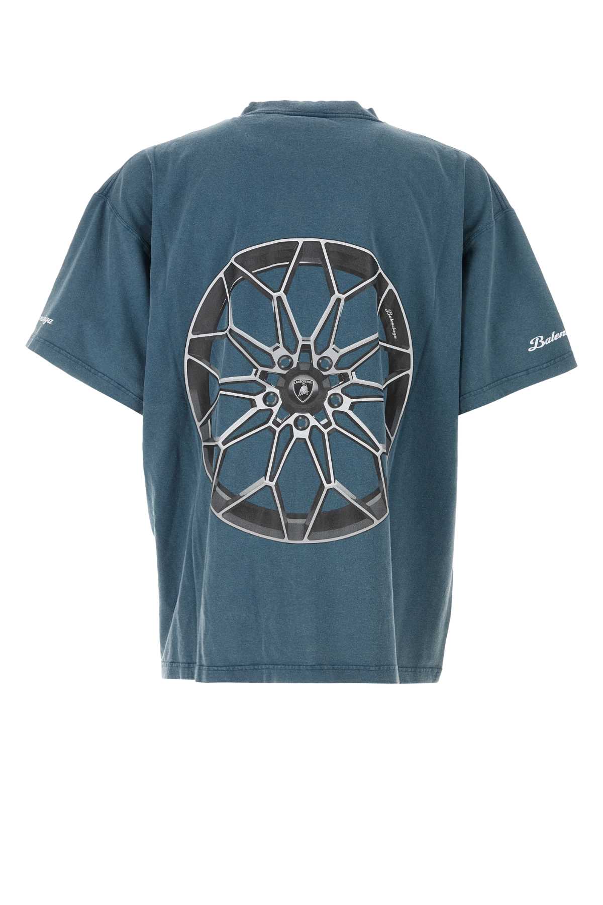 Balenciaga Lamborghini Oversized Printed Cotton-jersey T-shirt In Blue