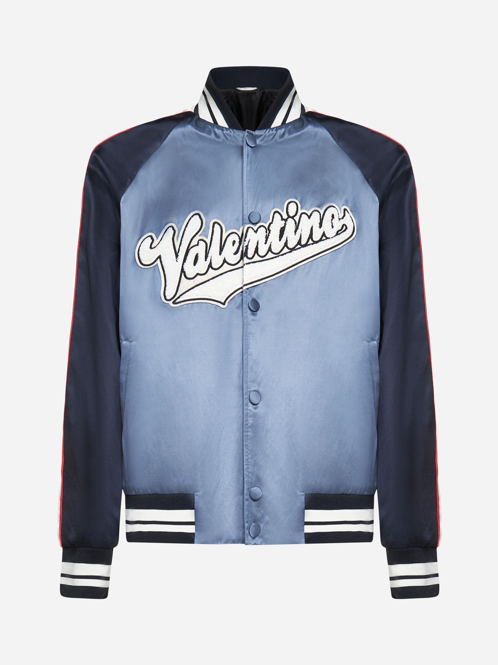 Logo-patch Viscose And Cotton Bomber Jacket