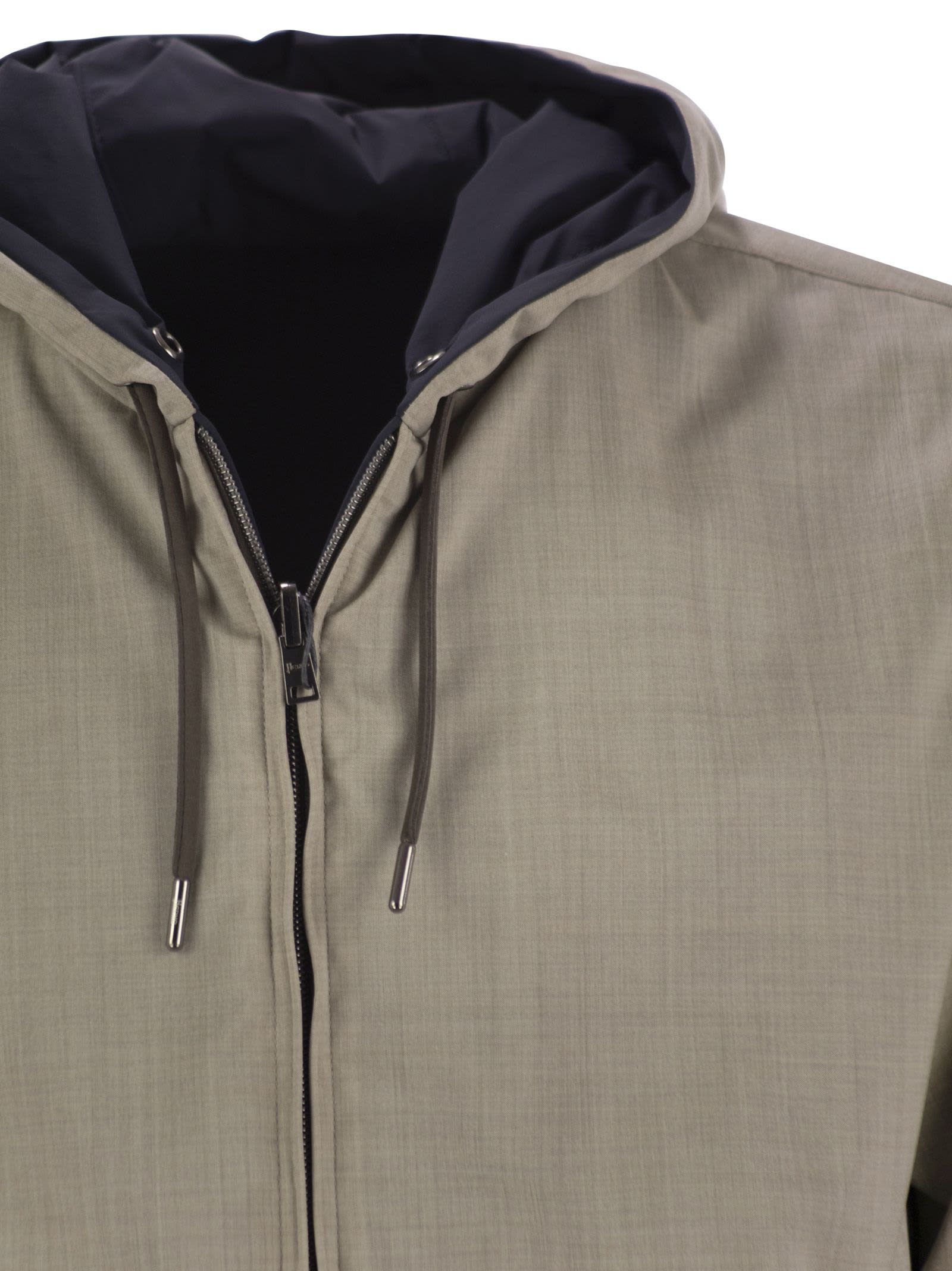 Herno Men's Reversible Hooded Jacket In Beige