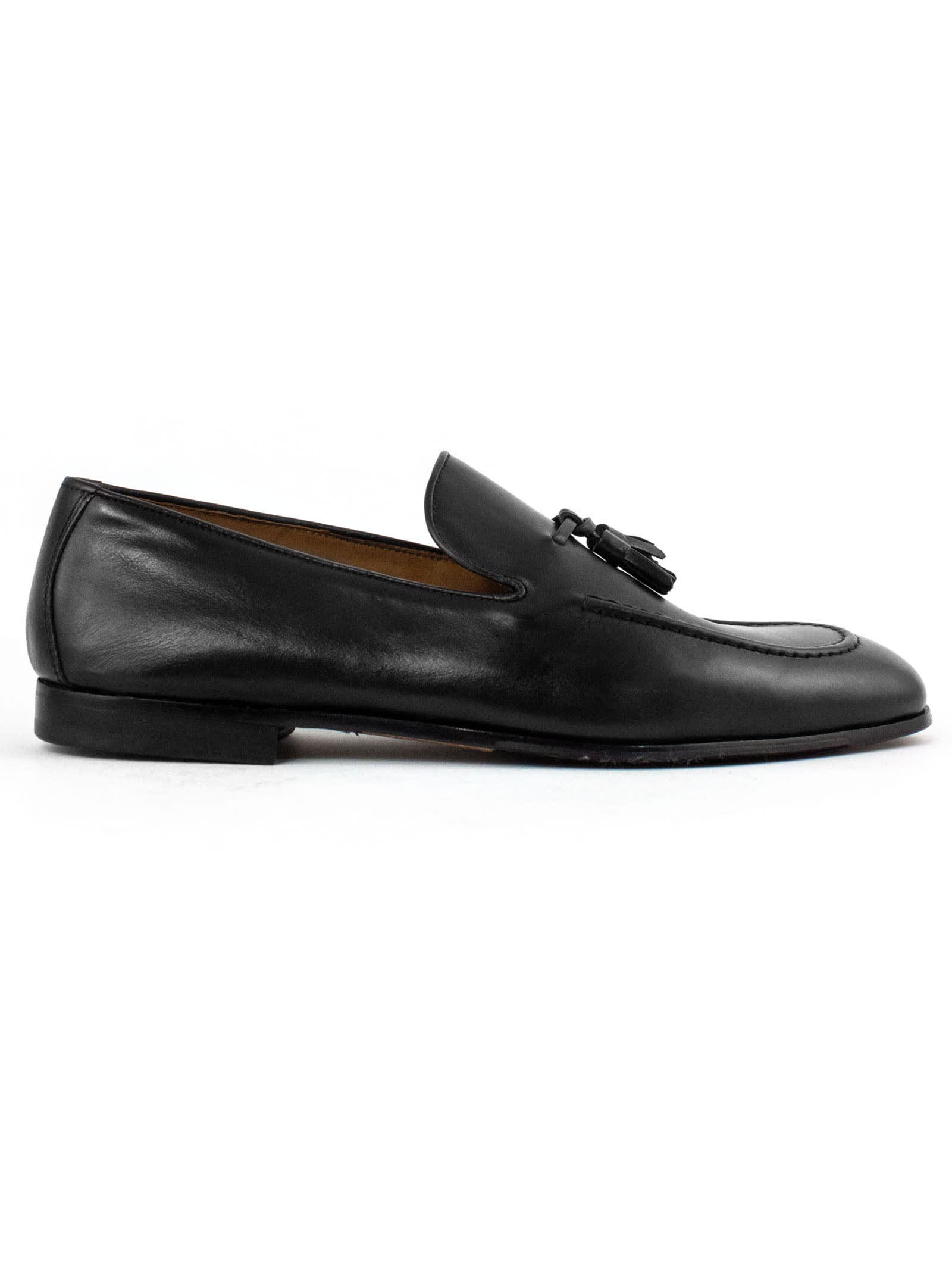 Doucals Black Smooth Leather Loafer