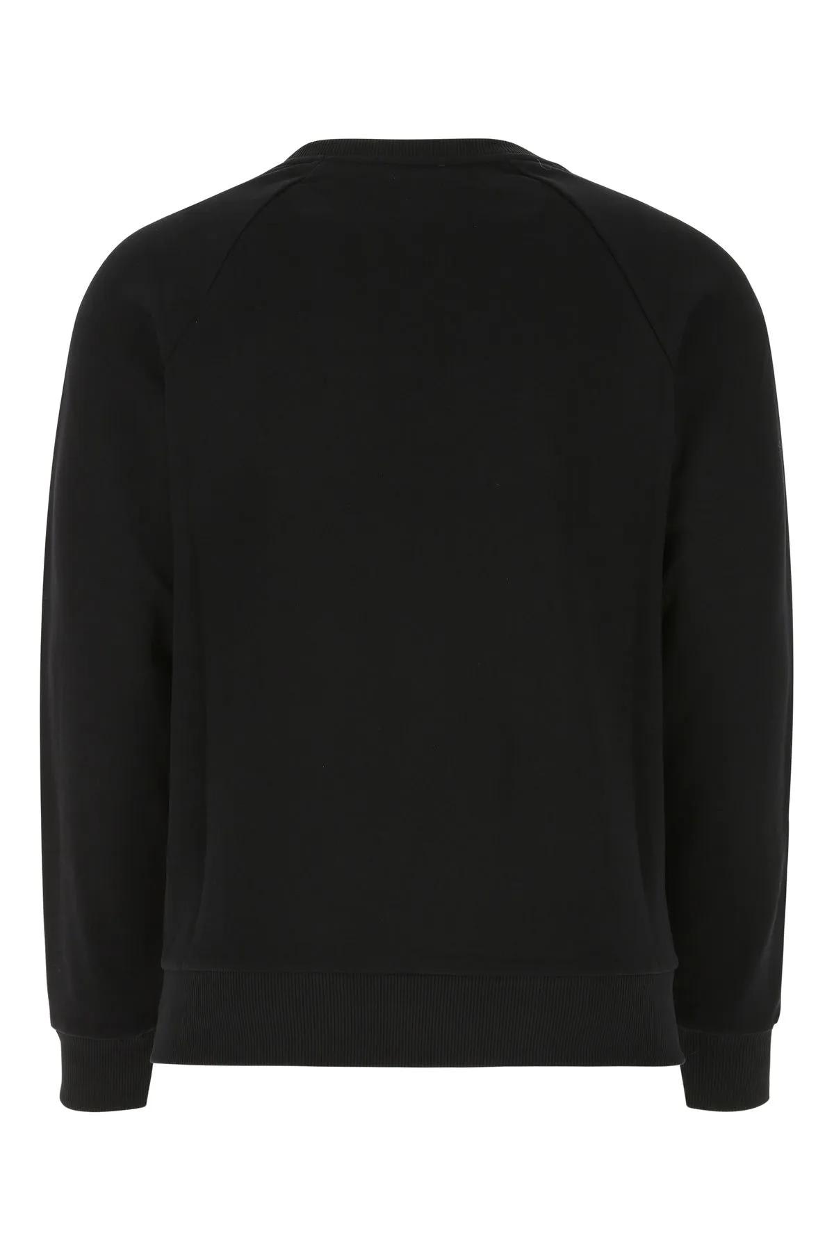 Balmain Black and Khaki Cotton Blend Sweatshirt - M