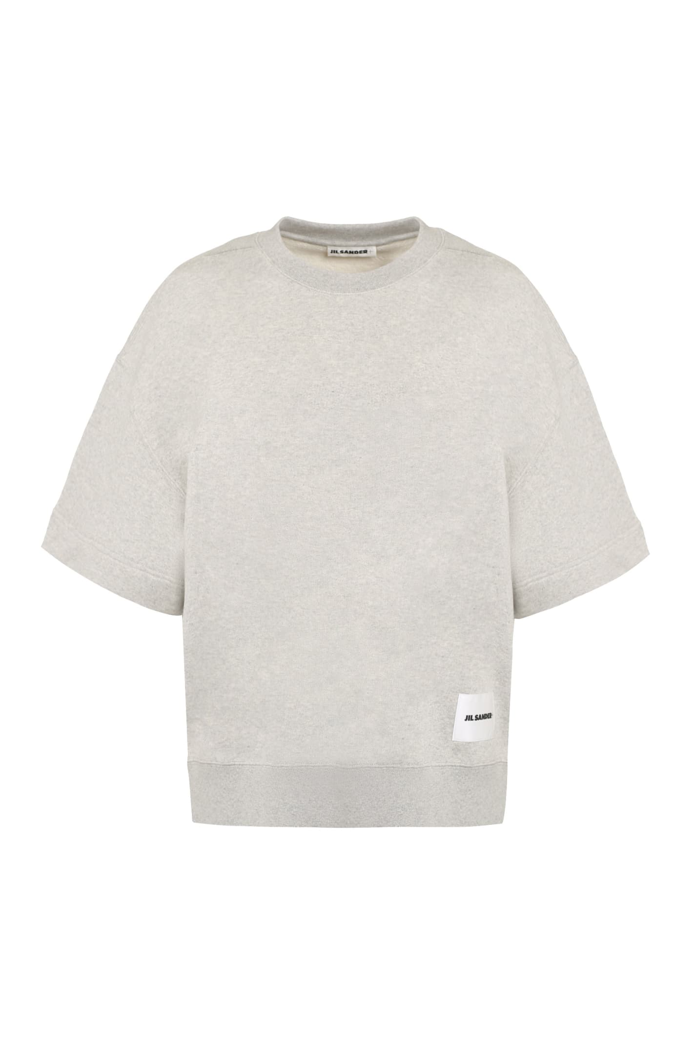 Shop Jil Sander Cotton Crew-neck Sweatshirt In Grey