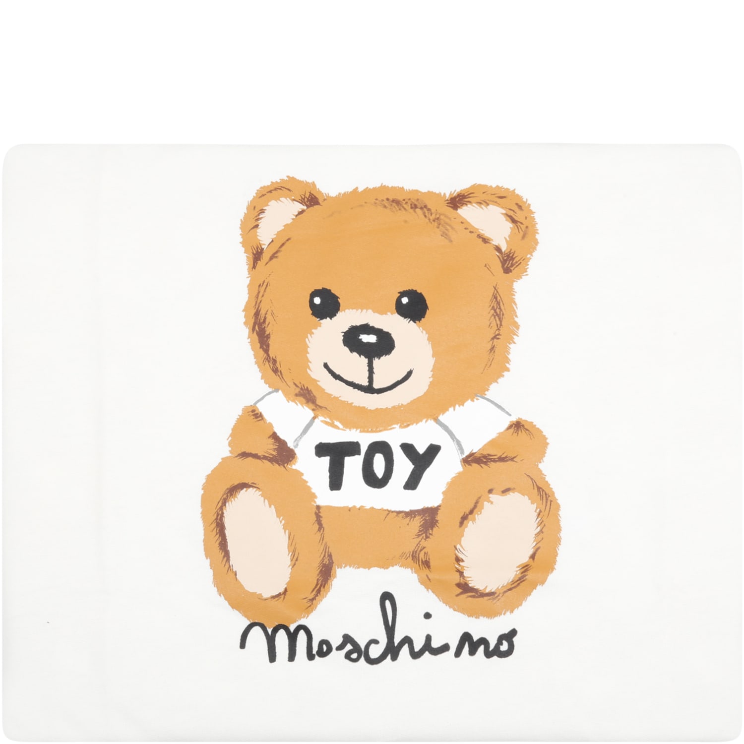 Moschino White Blanket For Baby Girl With Teddy Bear