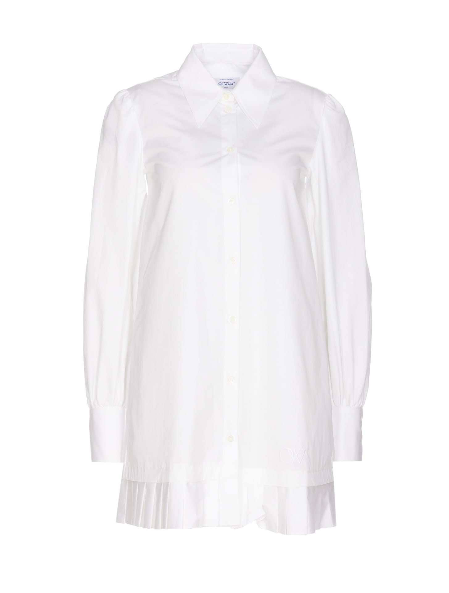 Shop Off-white Overshirt Dress In Bianco