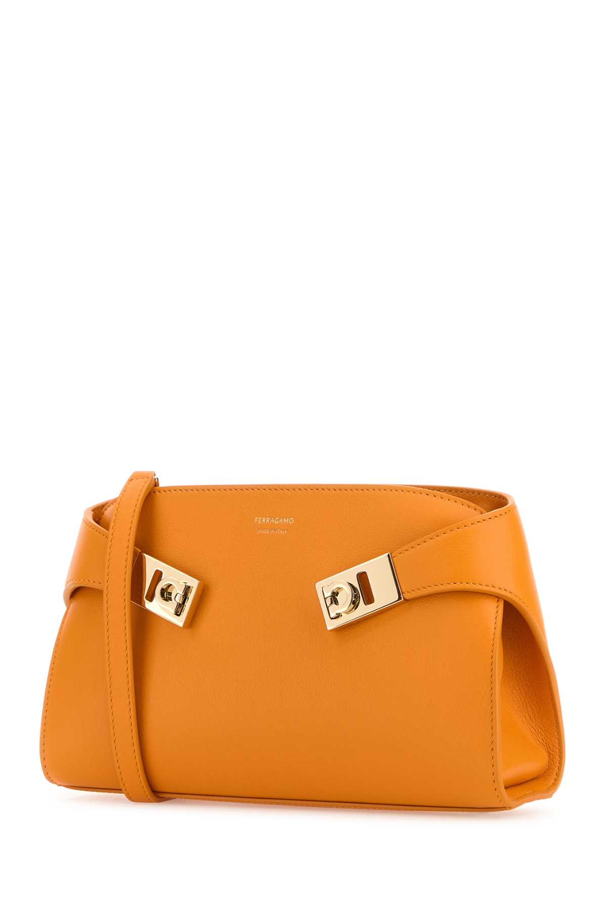 Ferragamo Leather Crossbody Bag Strap Adjustable In Orange