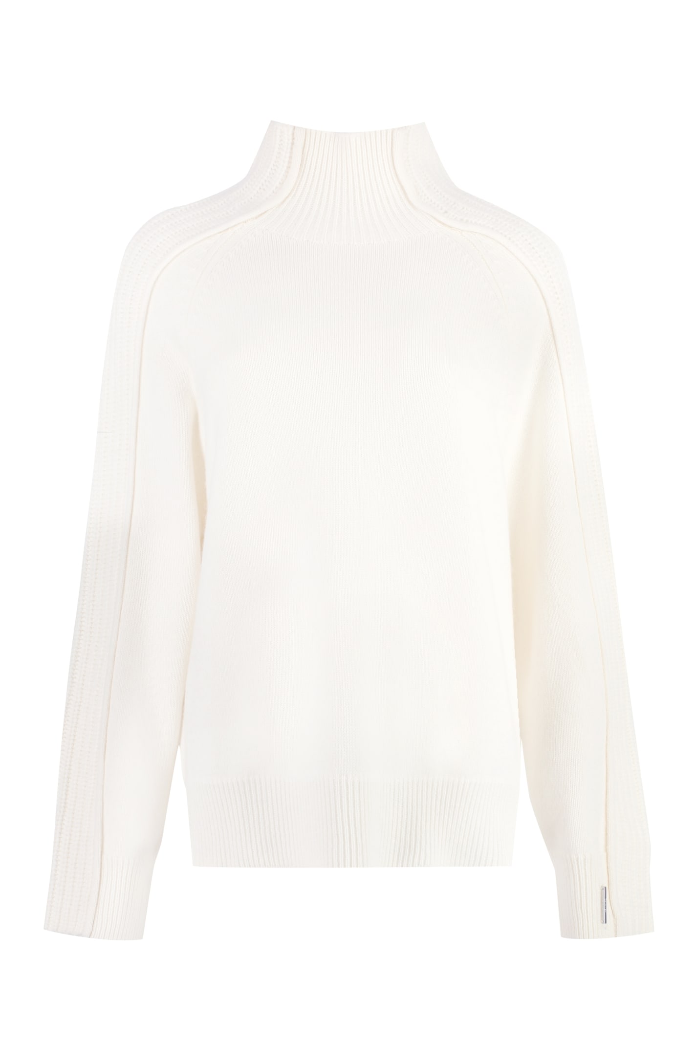 Calvin Klein Mock-neck Wool Jumper In Panna