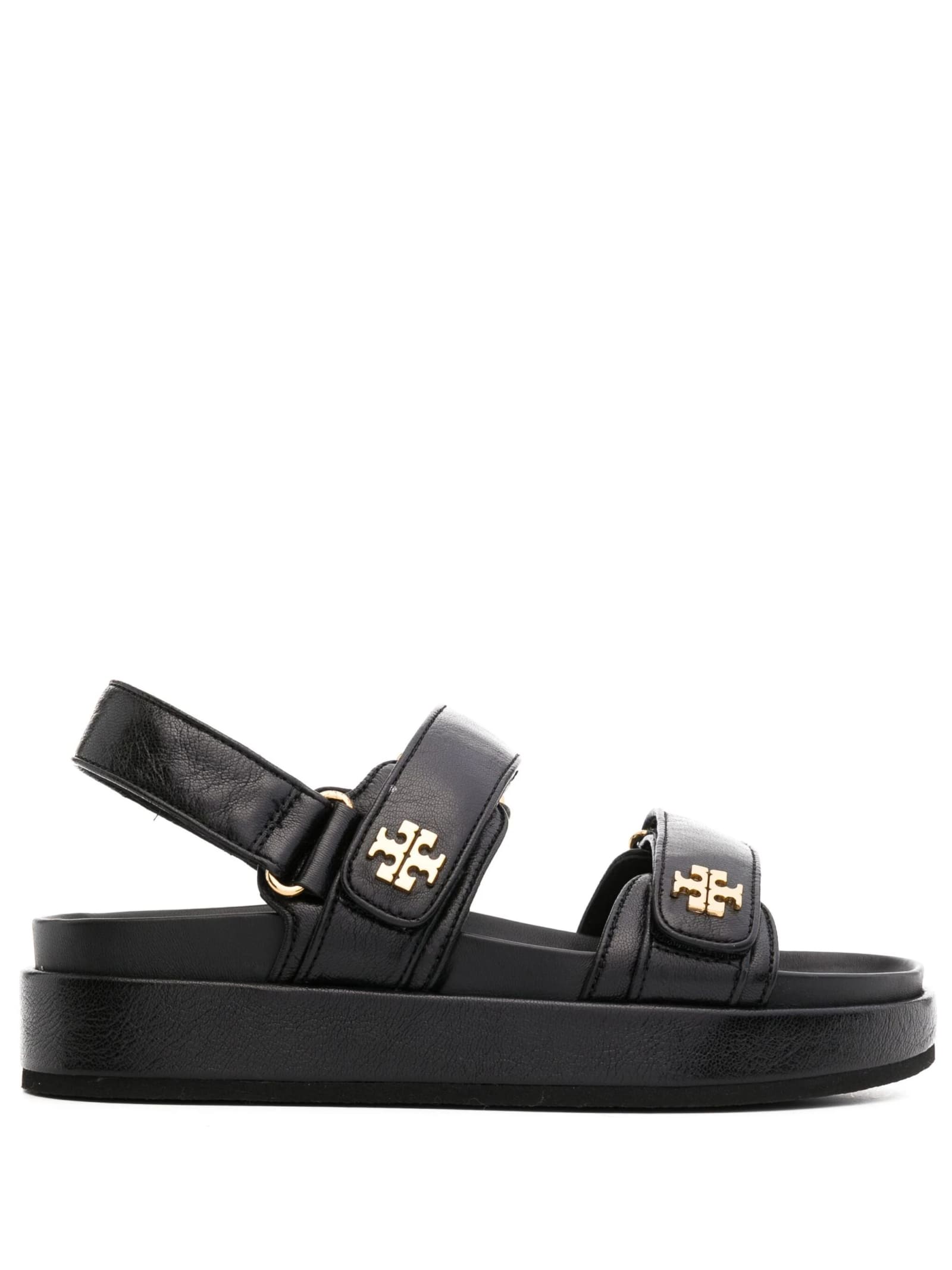 Shop Tory Burch Kira Sporty Sandals In Black Leather