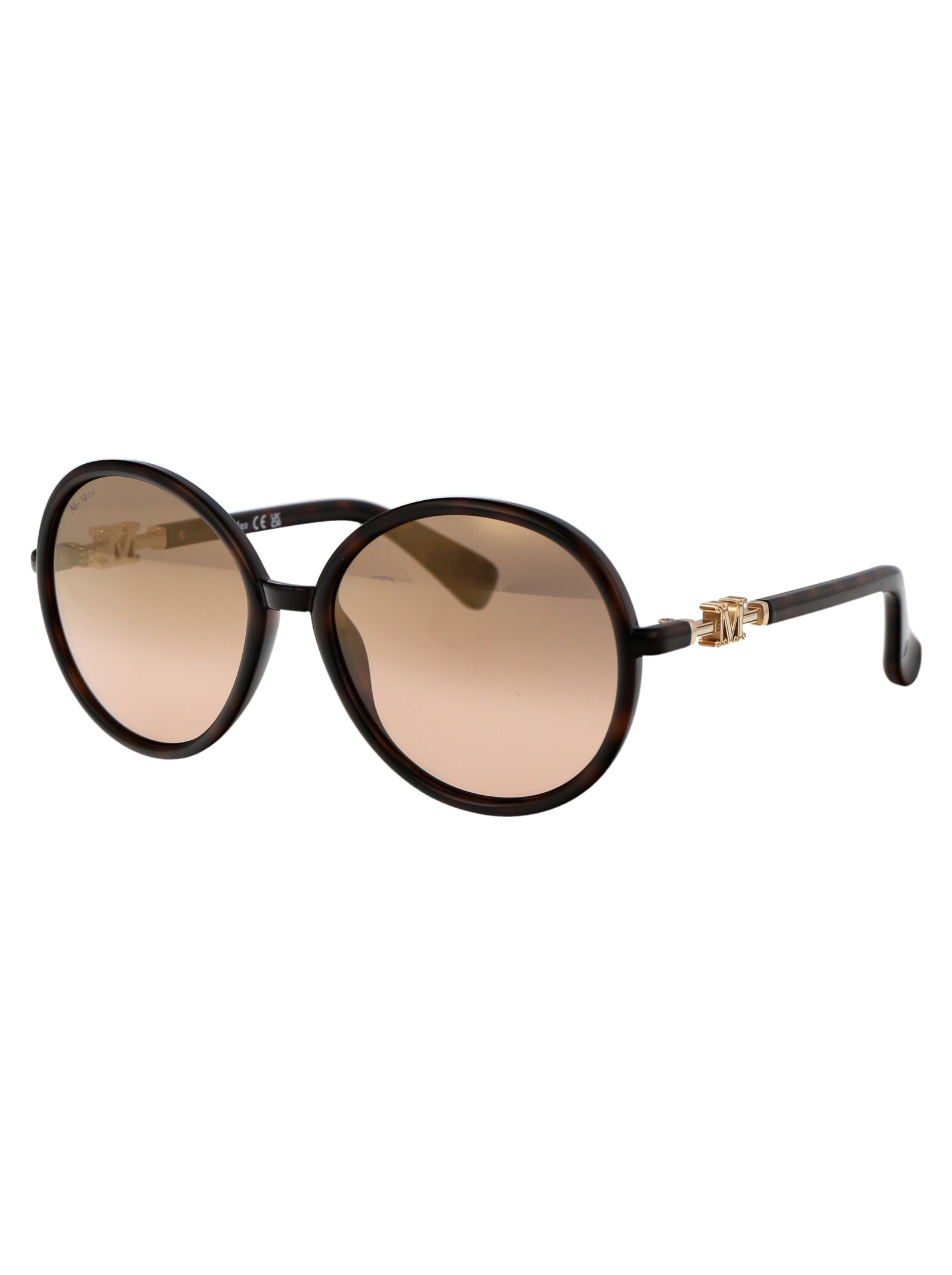Shop Max Mara Emme15 Sunglasses In 52g Avana Scura/marrone Specchiato