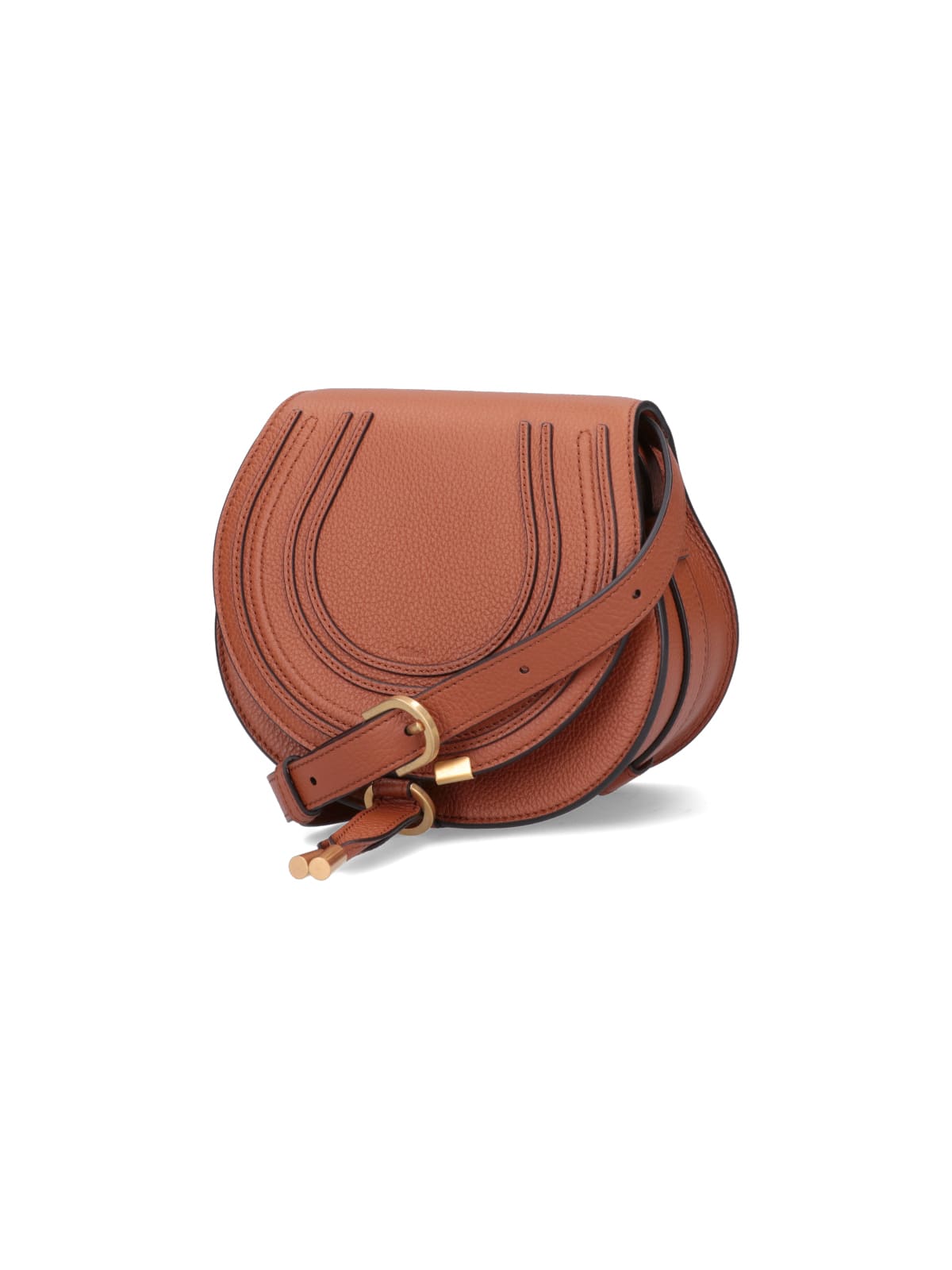 Shop Chloé Small Marcie Shoulder Bag In Brown