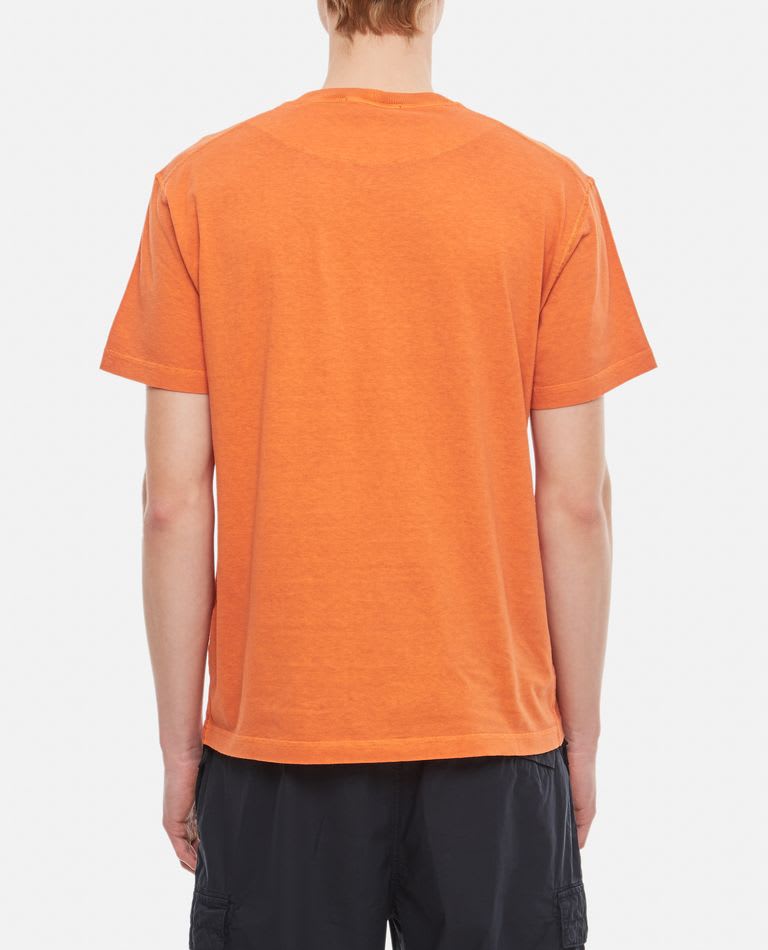 Shop Stone Island Basic Logo T-shirt Cotton Washed In Orange