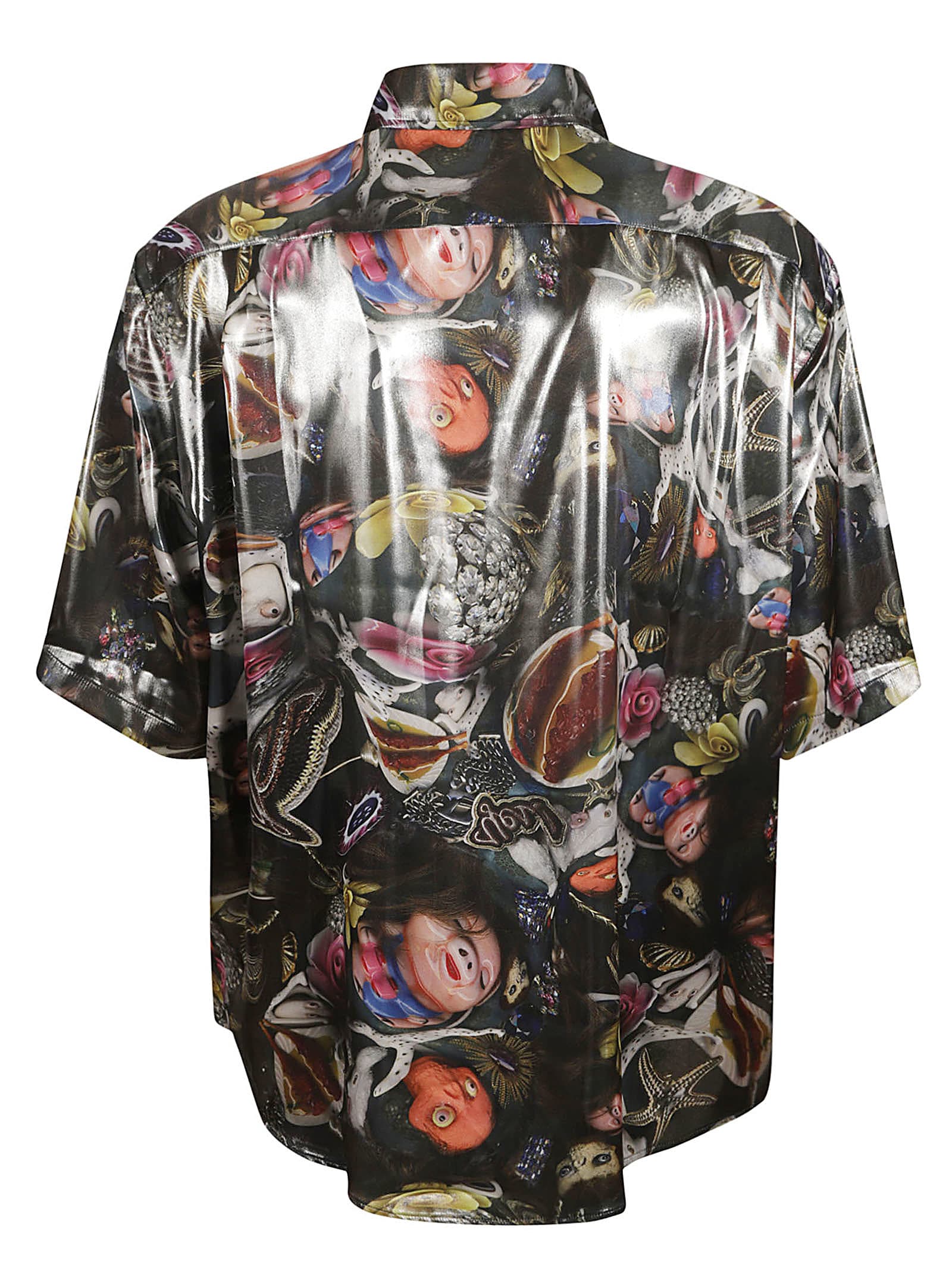 Acne Studios Sandro Printed Fluid Tech Shirt In Black Print