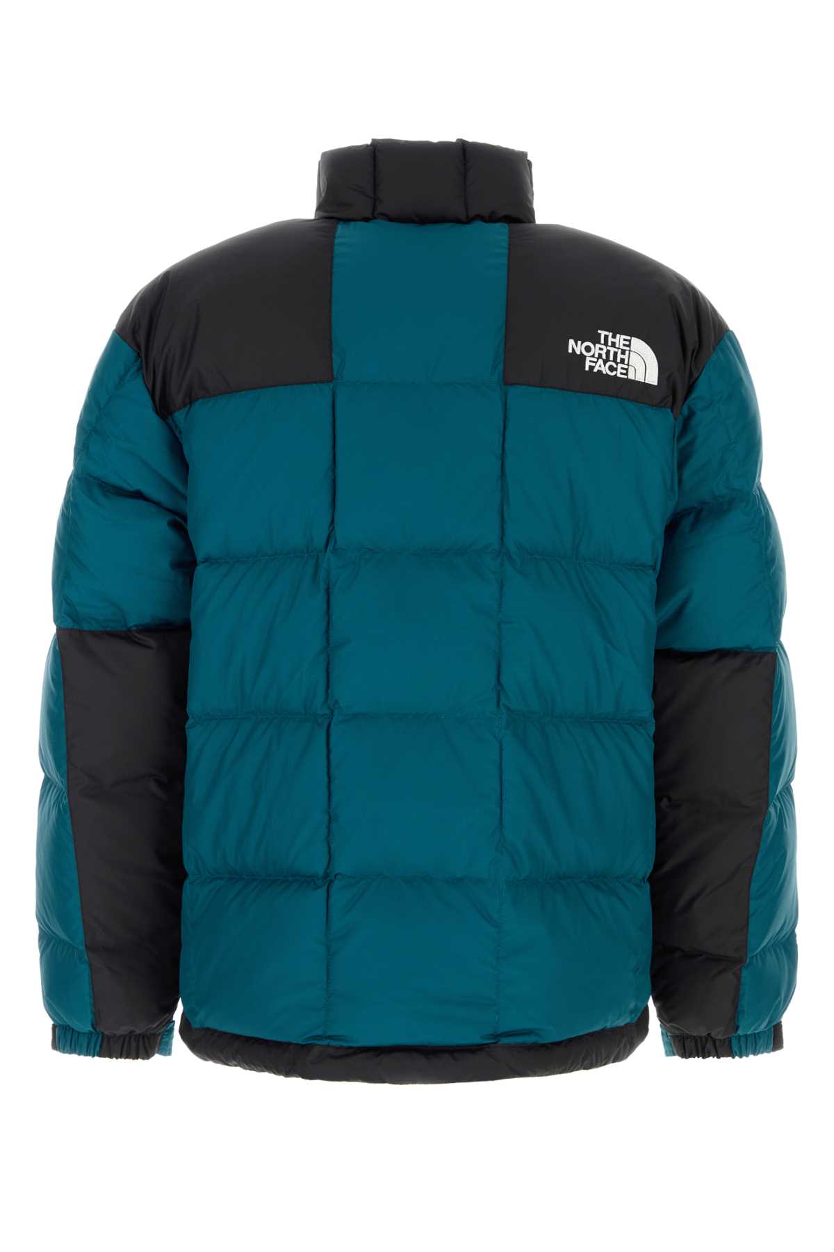 The North Face Mens Lhotse Brand-embroidery Regular-fit Shell-down Jacket Midnight Petrol Xl In Blue