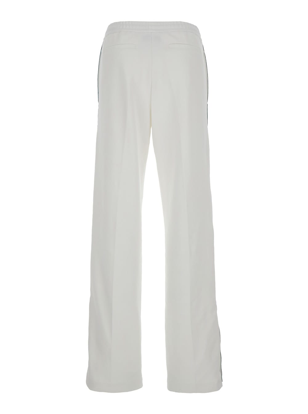 Gucci White Joggers Pants With Logo Embroidery And Web Detail In Polyamide Woman In White