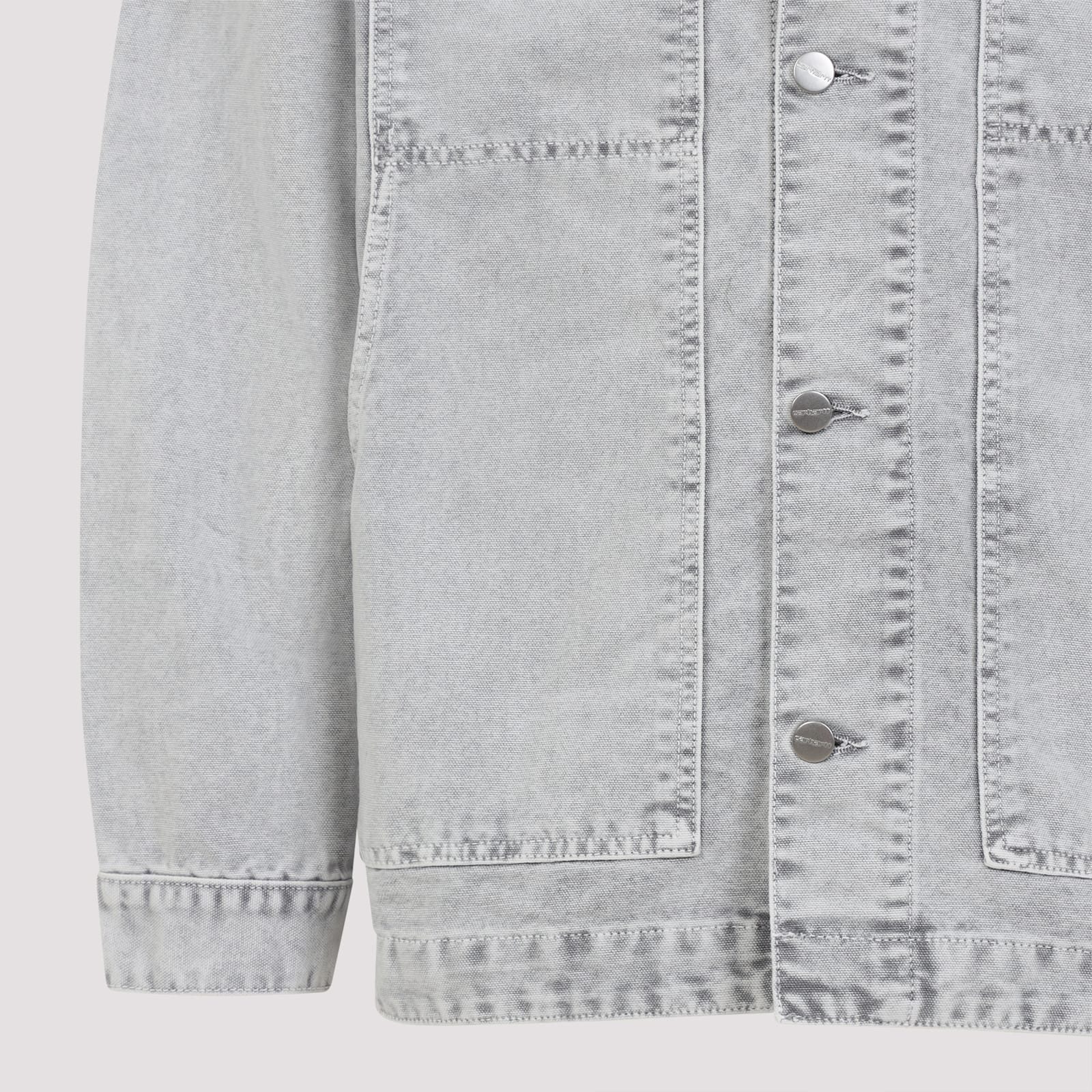 Carhartt Wip Button-up Organic Cotton Jacket In White