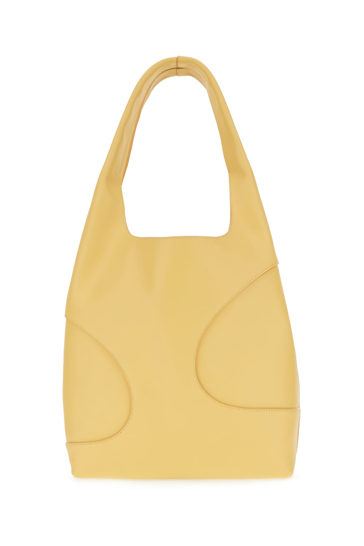 Shop Ferragamo Yellow Leather Shoulder Bag In Butter