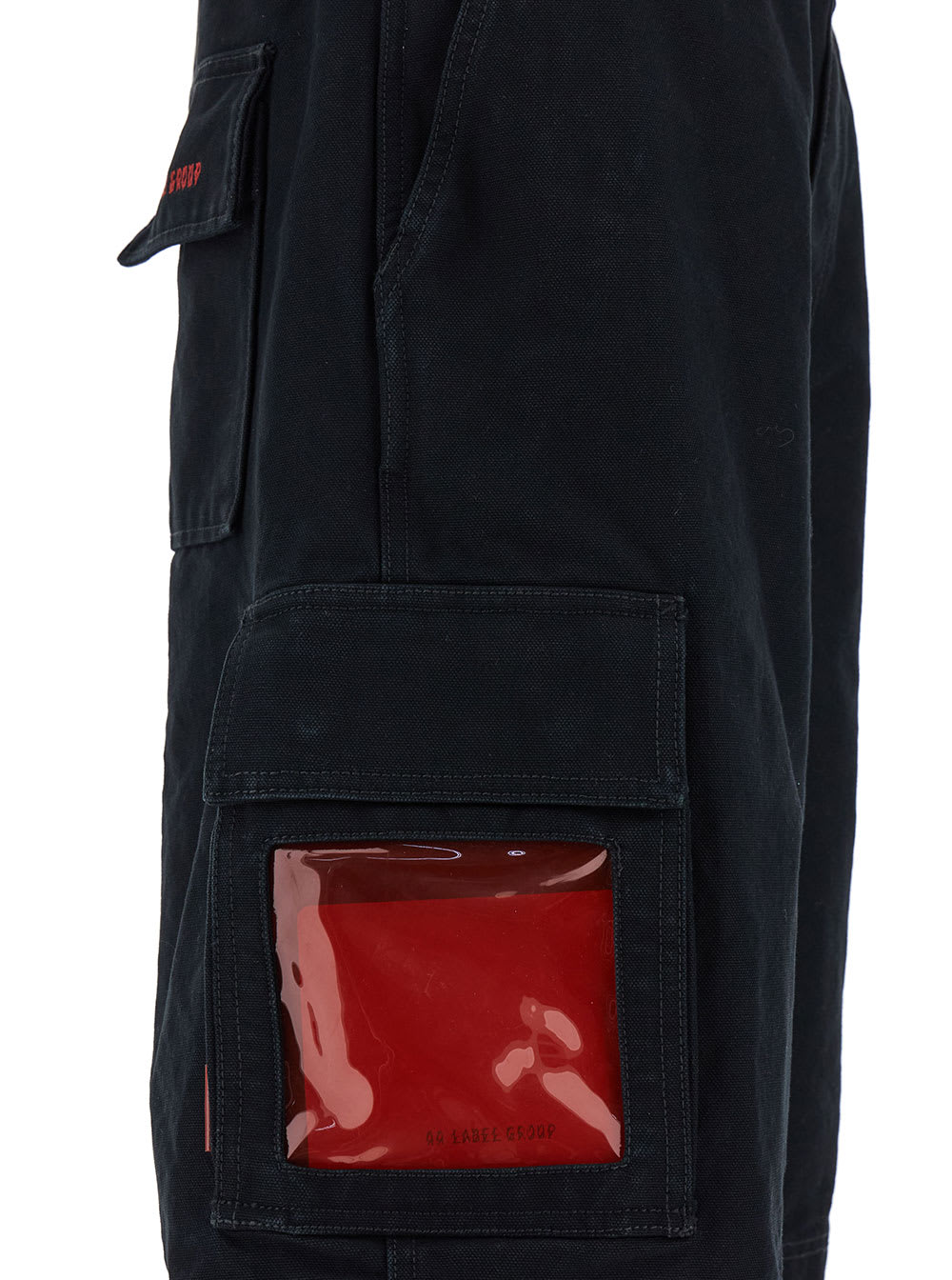 Shop 44 Label Group Black Cargo Bermuda Shorts With Logo Embroidery In Cotton Man