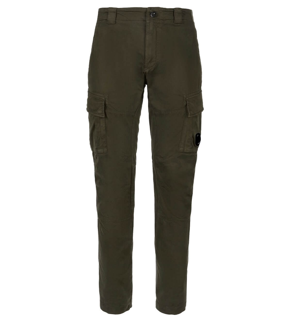 C.P. COMPANY C.P. COMPANY SATEEN STRETCH MILITARY GREEN CARGO TROUSERS