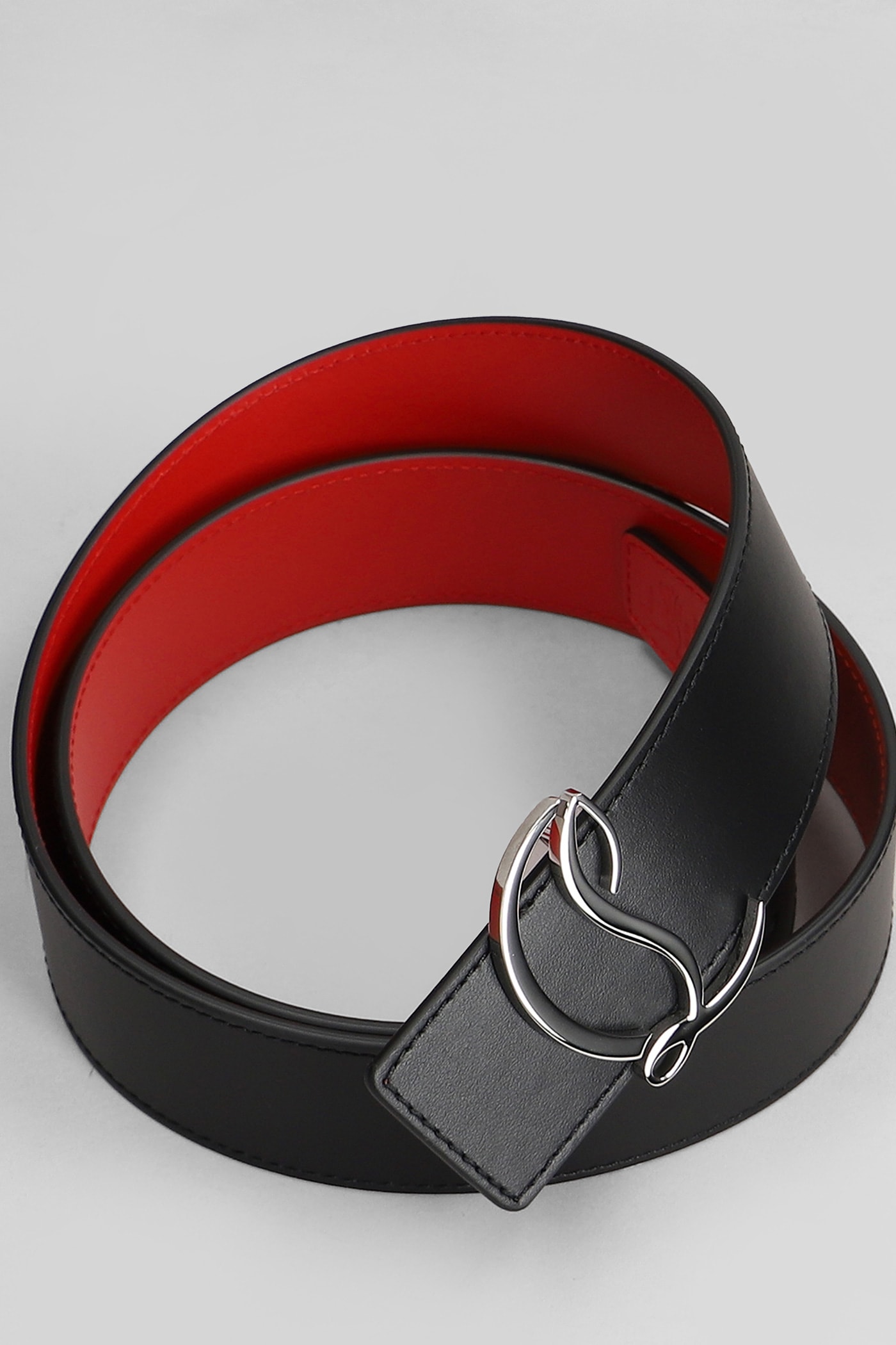 Christian Louboutin Belts In Black Leather In Black
