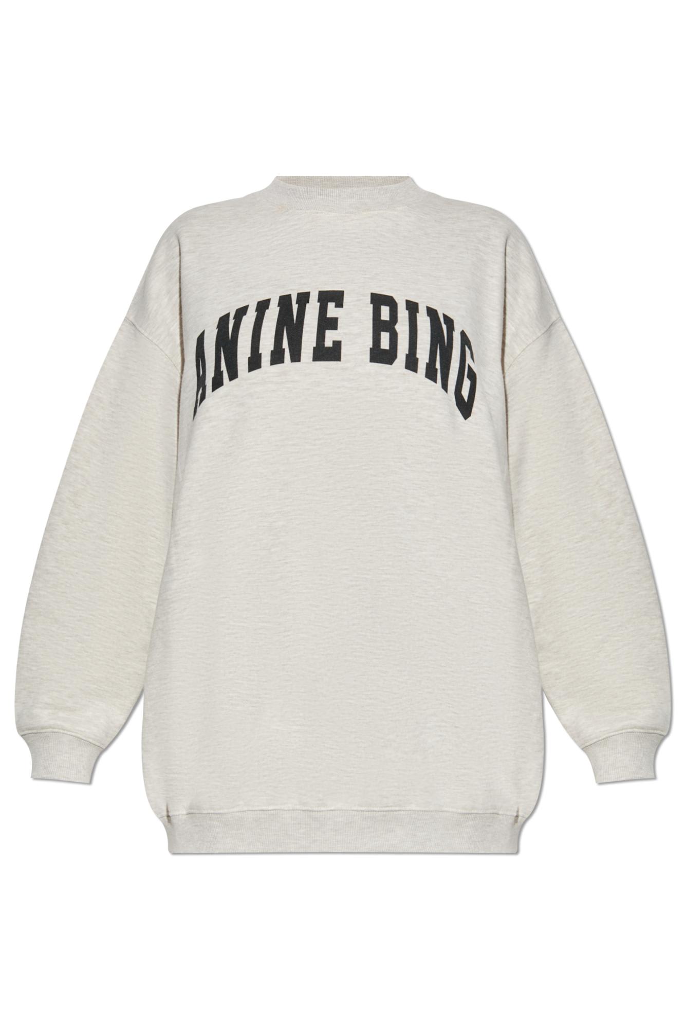 Shop Anine Bing Sweatshirt With Logo In Neutrals