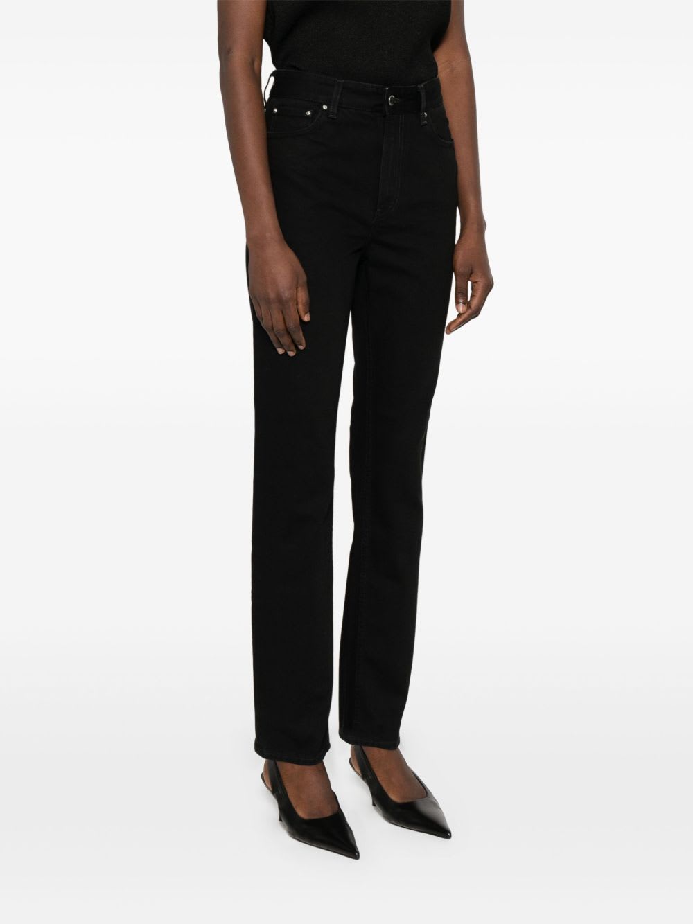 Totême Toteme Twisted Seam Denim Full Length In Black