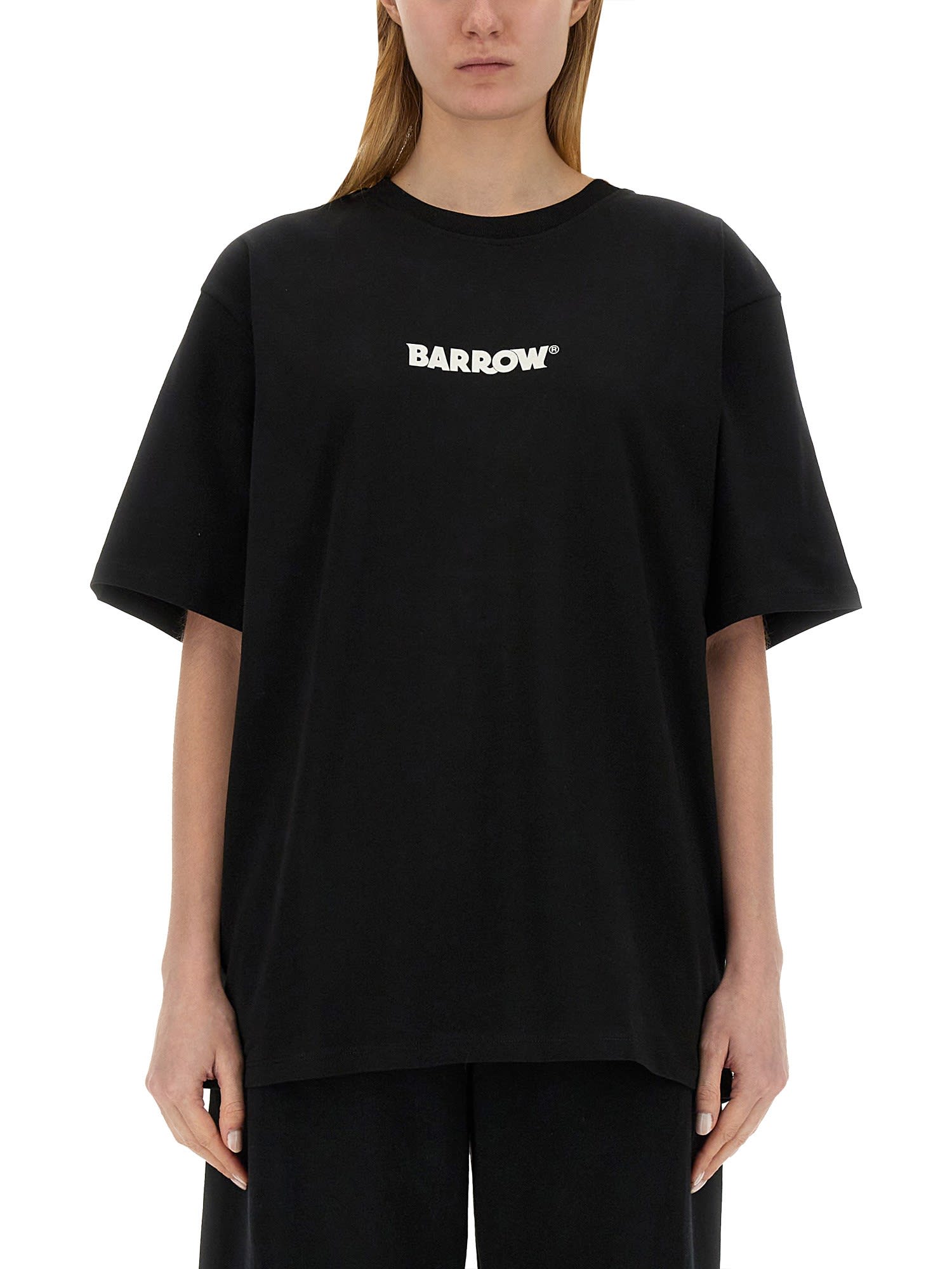 Black T-shirt With Front And Back Logo Print