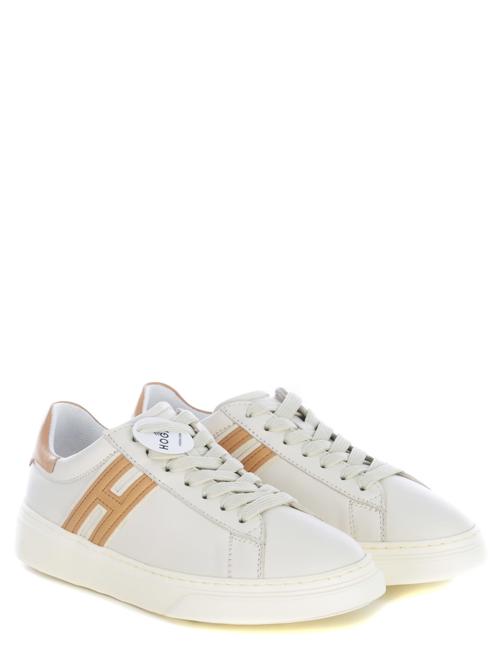Shop Hogan Sneakers  H365 Made Of Leather In Avorio