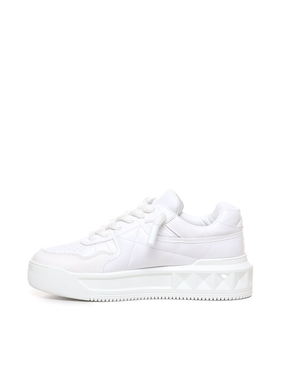 Shop Valentino One Stud Xl Sneakers In Calfskin In White