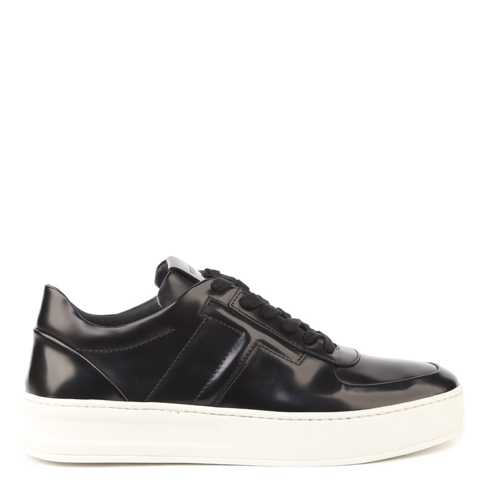Tods Shiny Leather Sneakers With Monogram