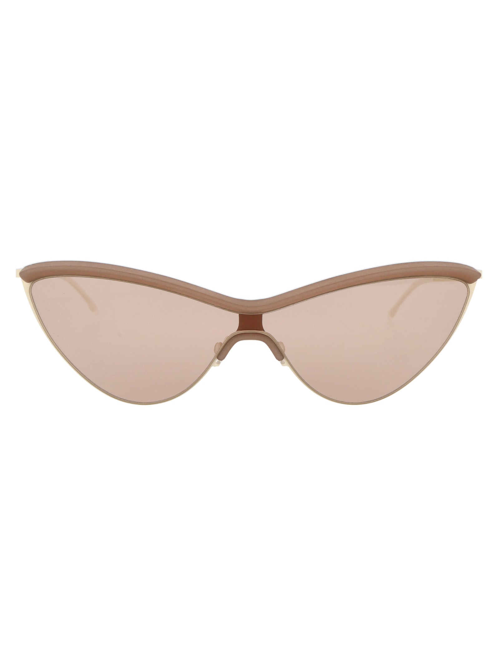 Shop Mykita Mmecho002 Sunglasses In 350 Mh21 Nude Off White Nude Solid Shield