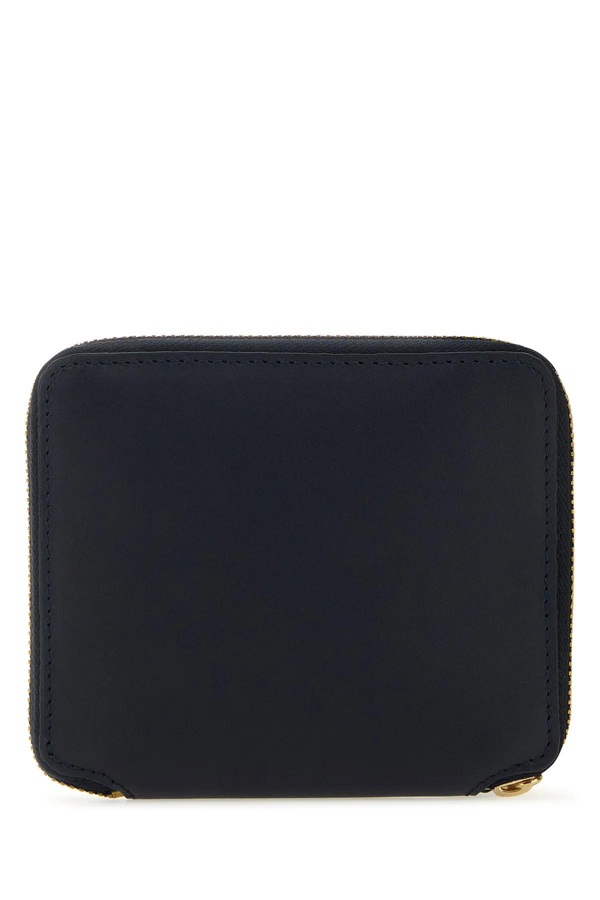 Comme Des Garçons Midnight Blue Leather Wallet In Black