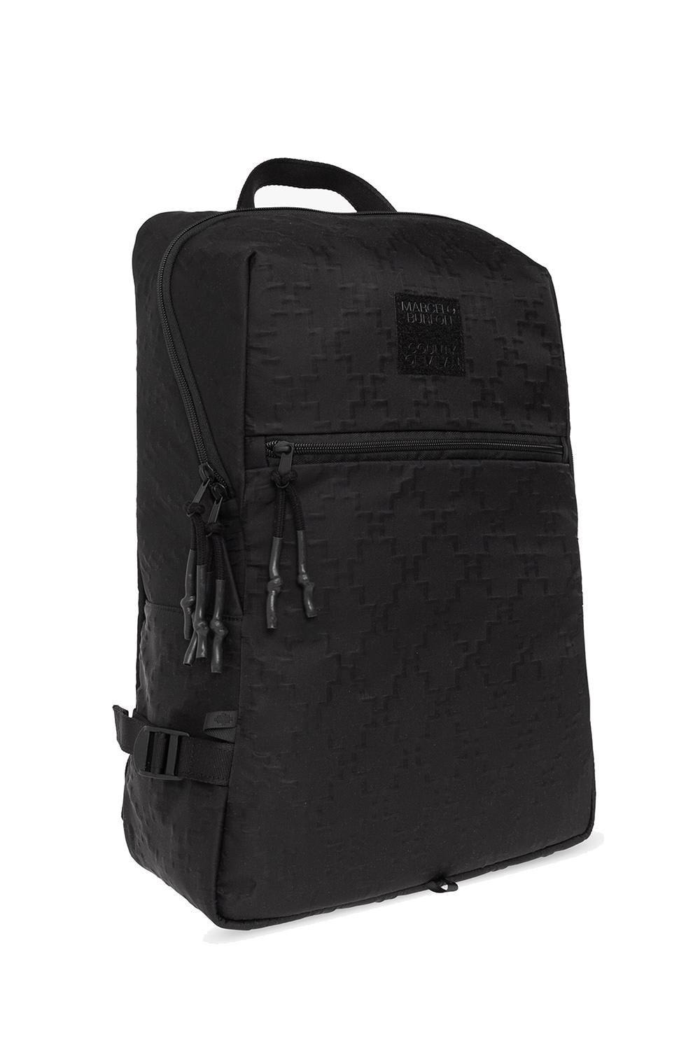 Shop Marcelo Burlon County Of Milan Logo Patch Zipped Backpack In Nero