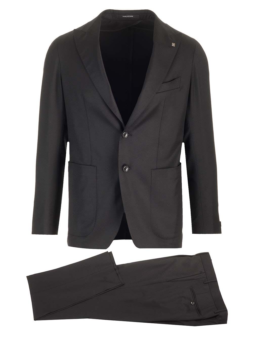 Shop Tagliatore Montecarlo Suit In Black