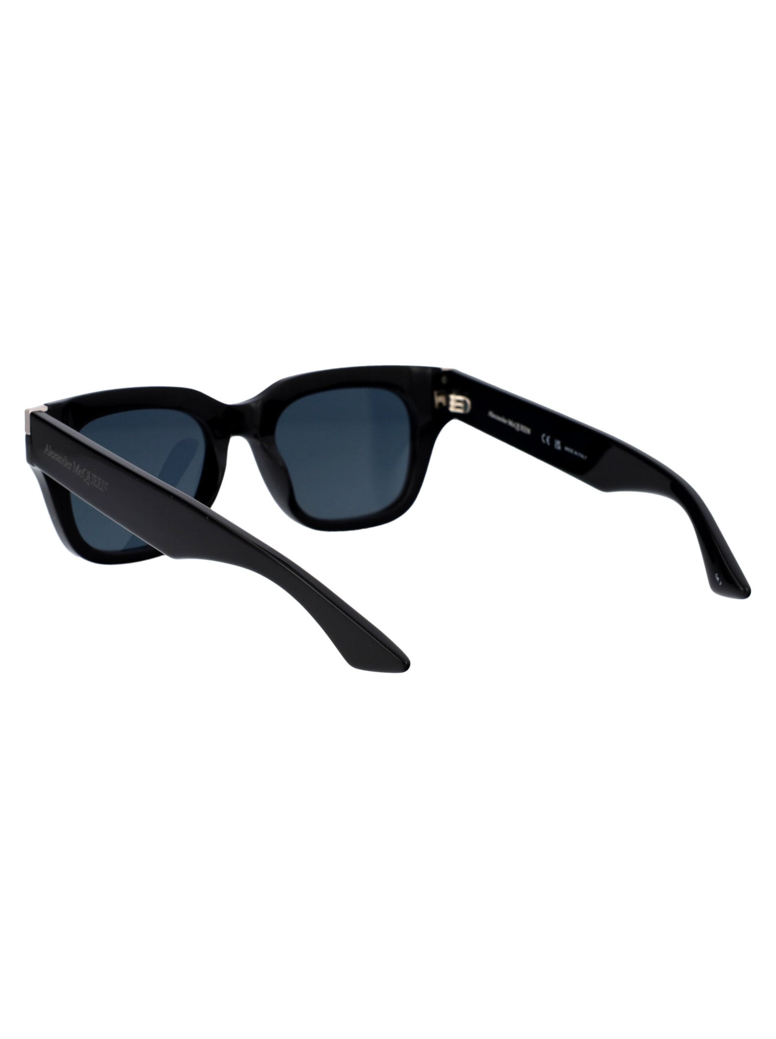Shop Alexander Mcqueen Am0439s Sunglasses In 002 Black Black Blue