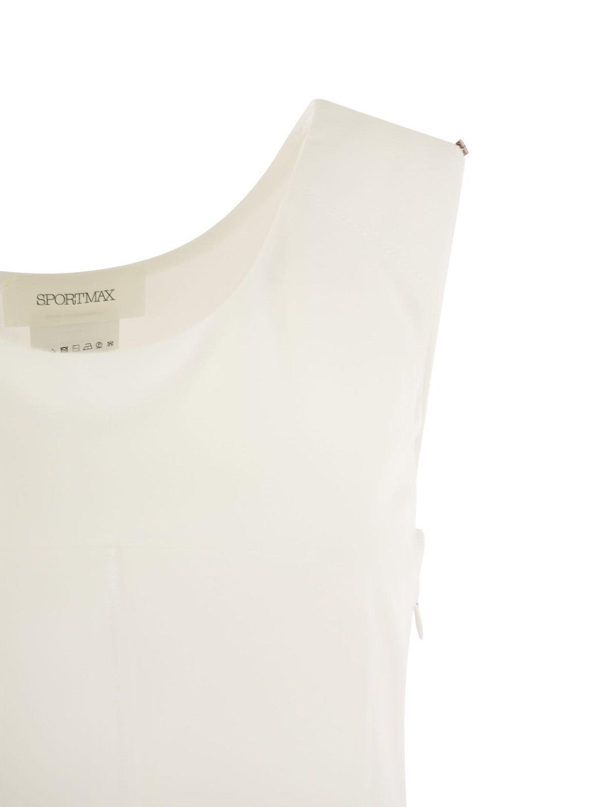 Shop Sportmax Sleeveless Jersey Top In Bianco