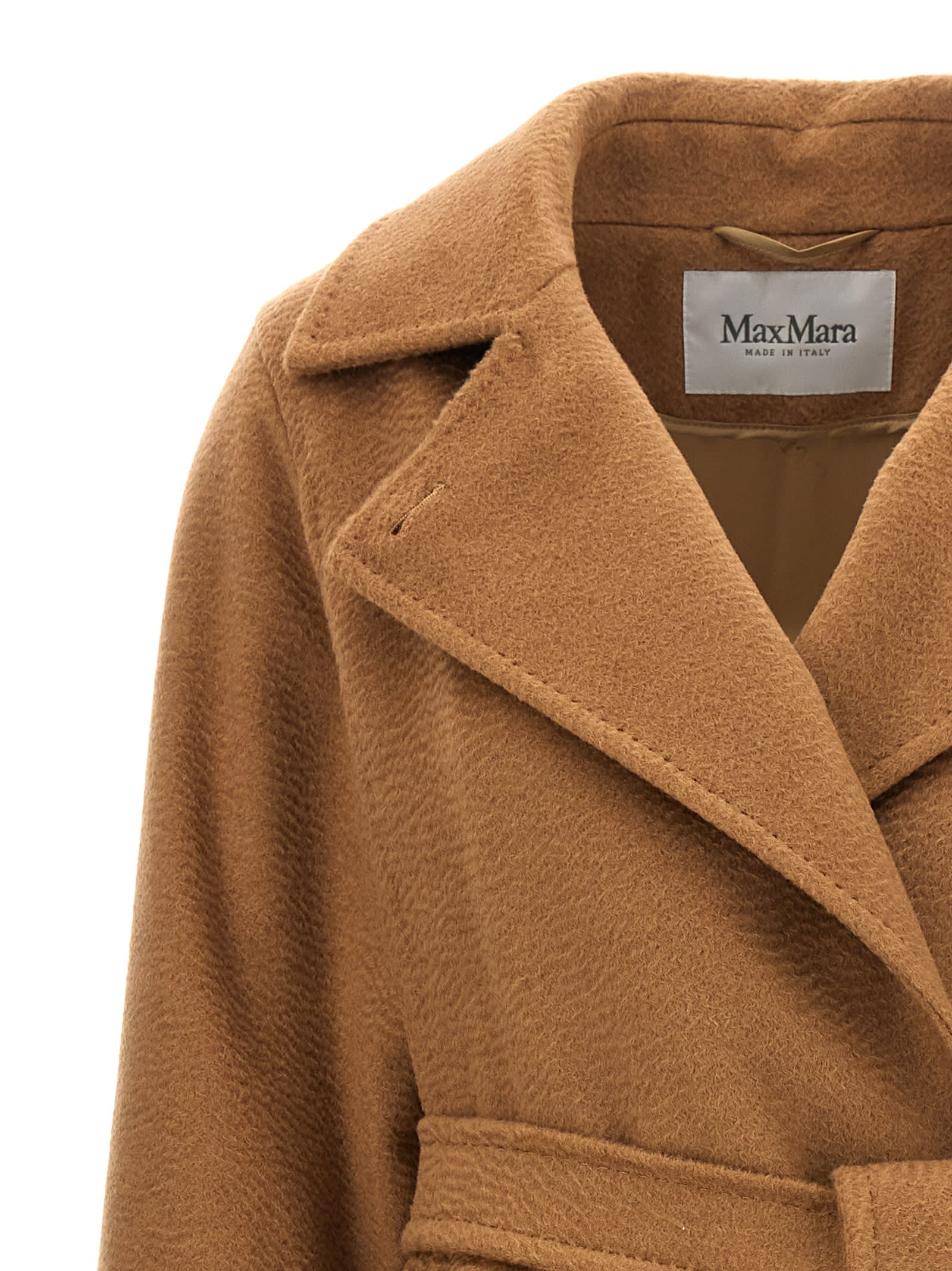 Shop Max Mara Manuela Coat In Beige